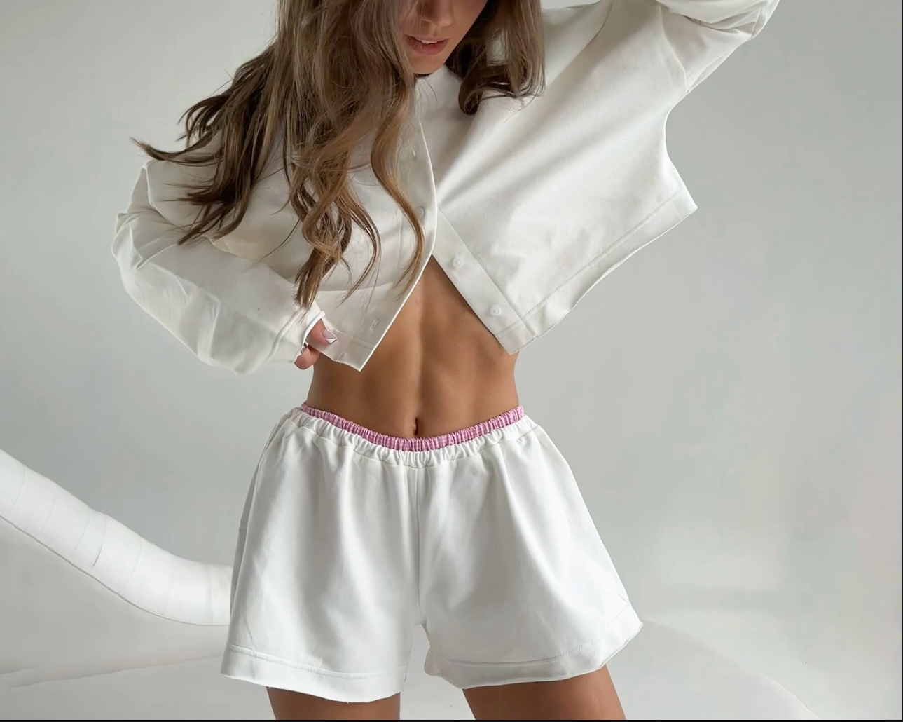 Baby Doll White Pajama Set