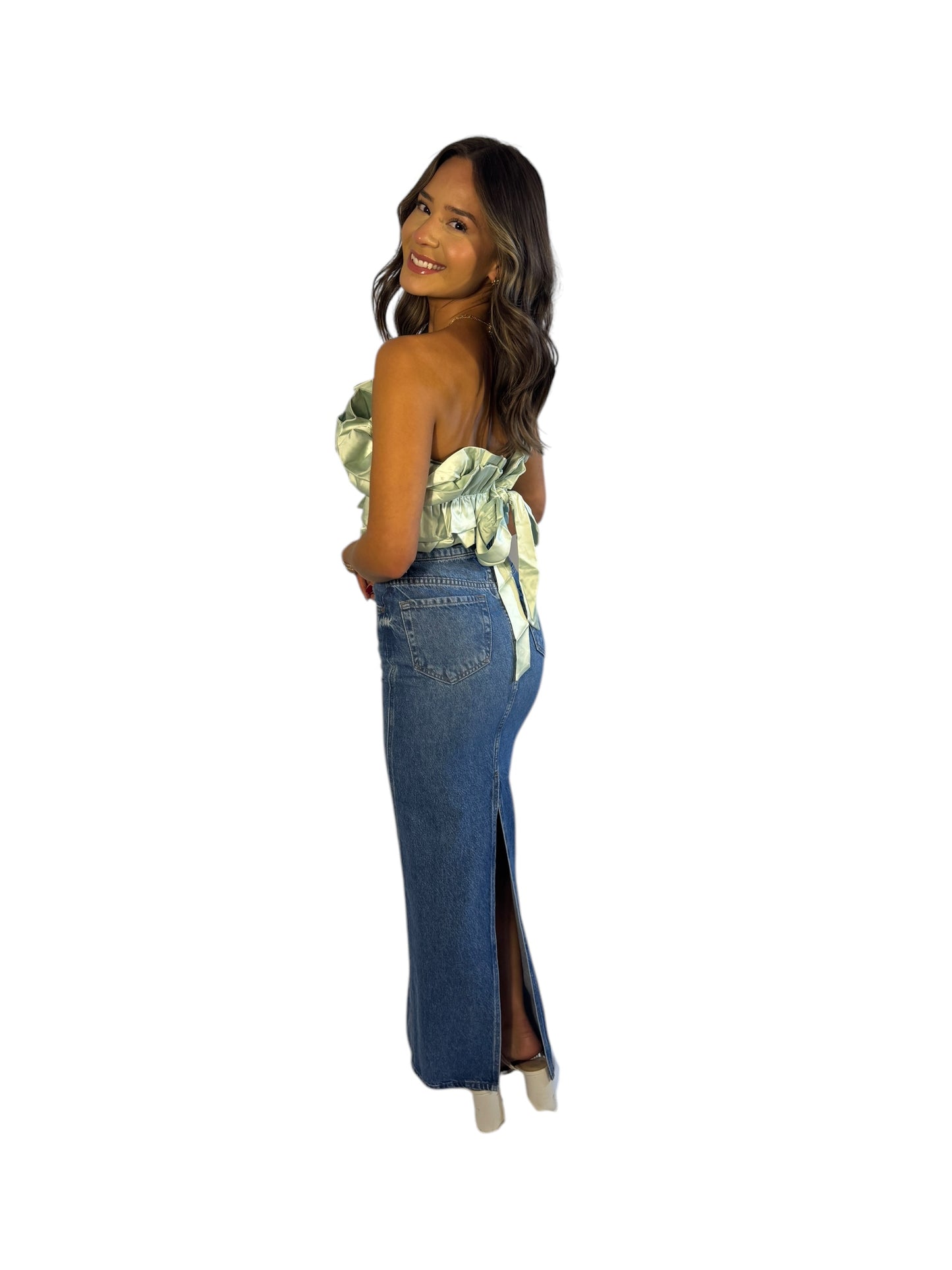 MOTHER DENIM THE CANDY STICK MAXI SKIRT