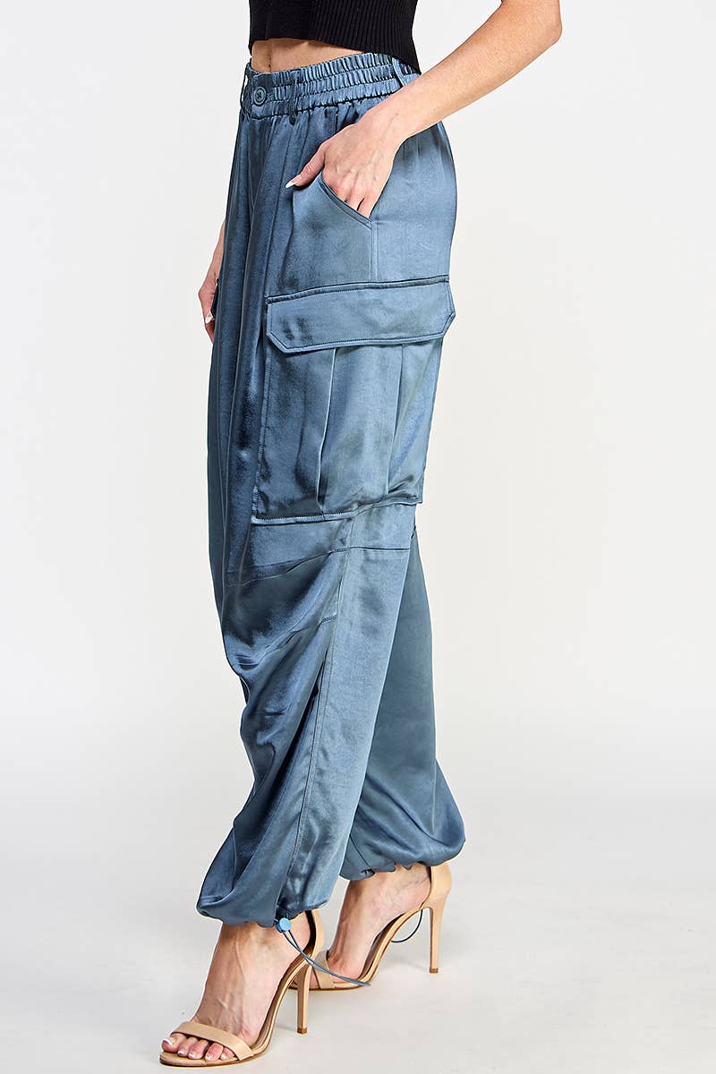 Flowcore Gloss Satin Cargo Pants