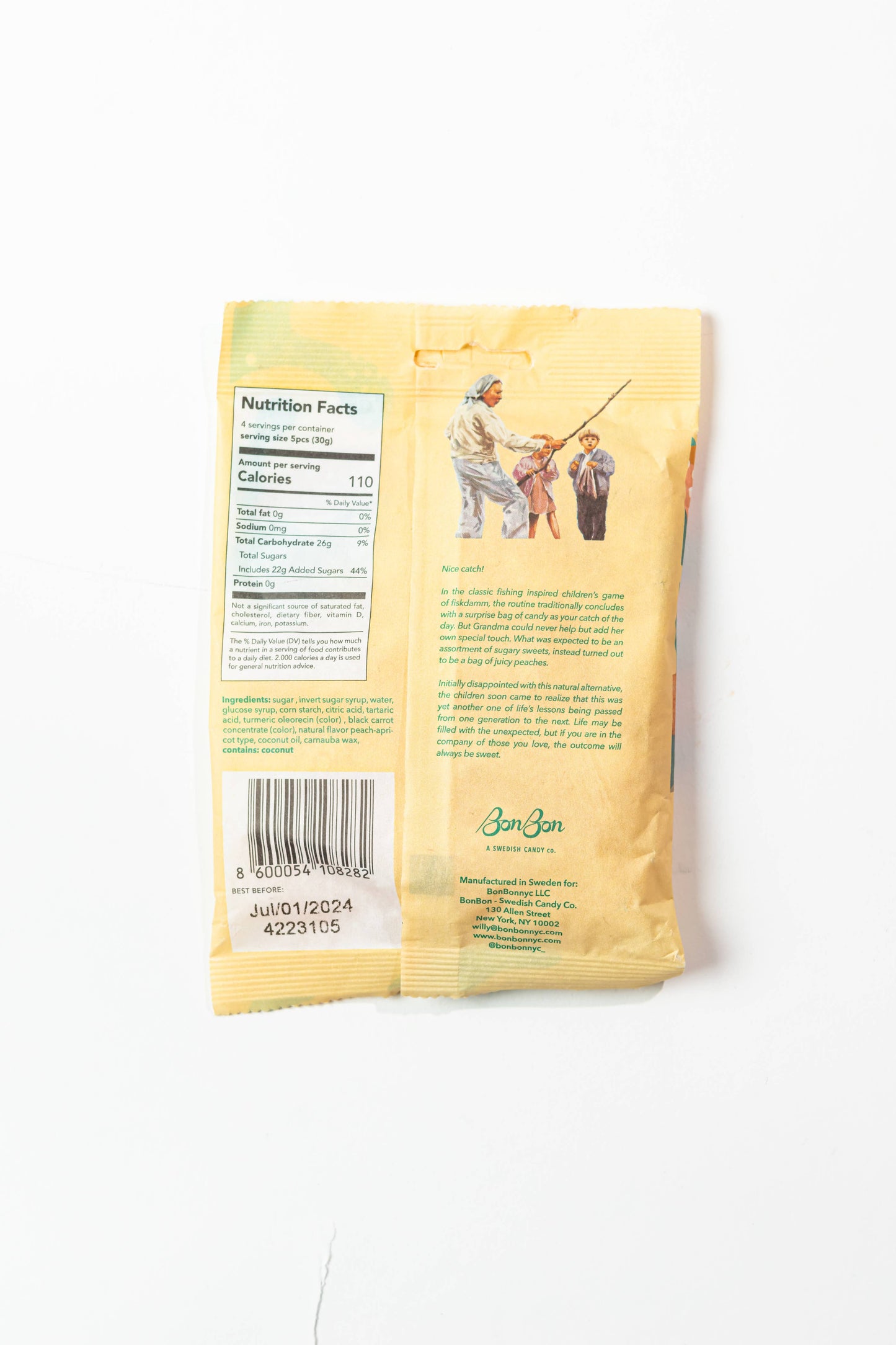 BonBon NYC - Sour Peach Fish - Swedish Candy 5.2oz (150g)