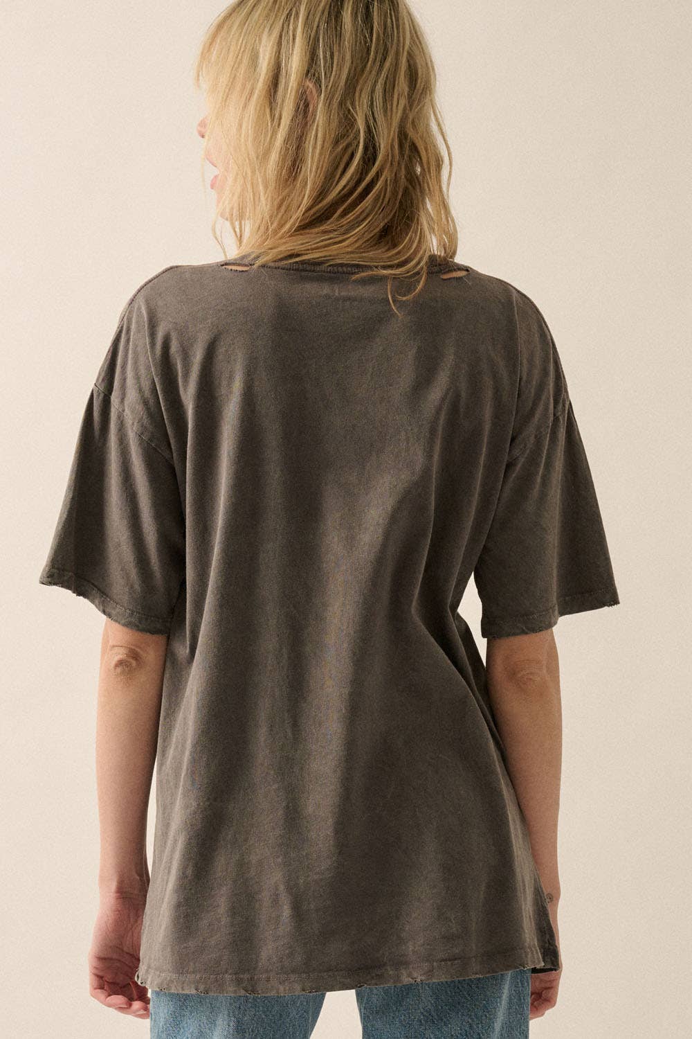 Vintage Canvas - Cheeta Mineral-Washed Oversized Graphic Tee
