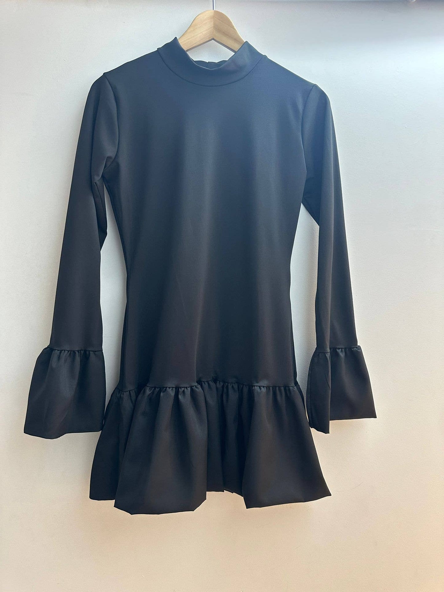 More Than A Feeling Black High Neck Mini Dress