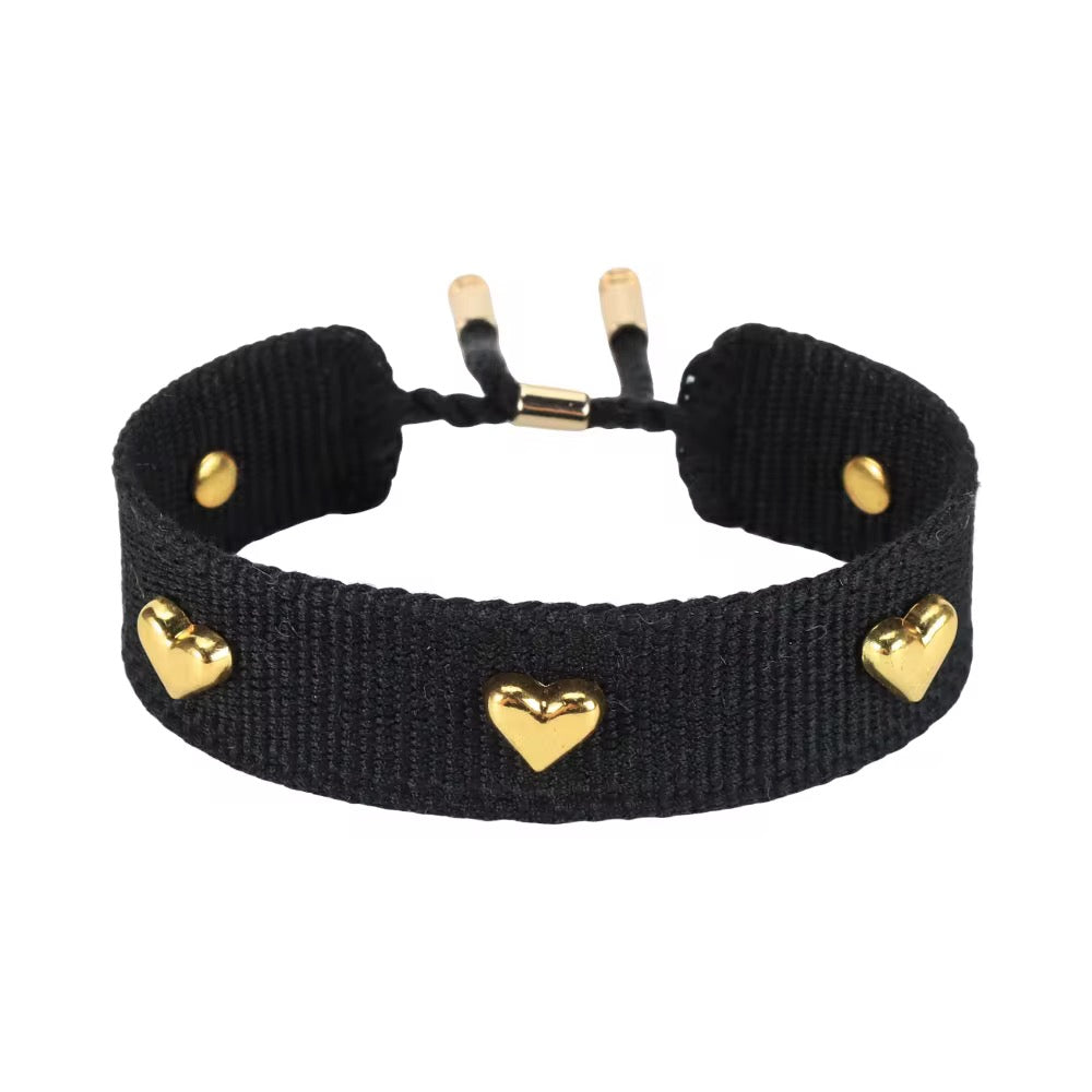 Woven Heart Charm Bracelet