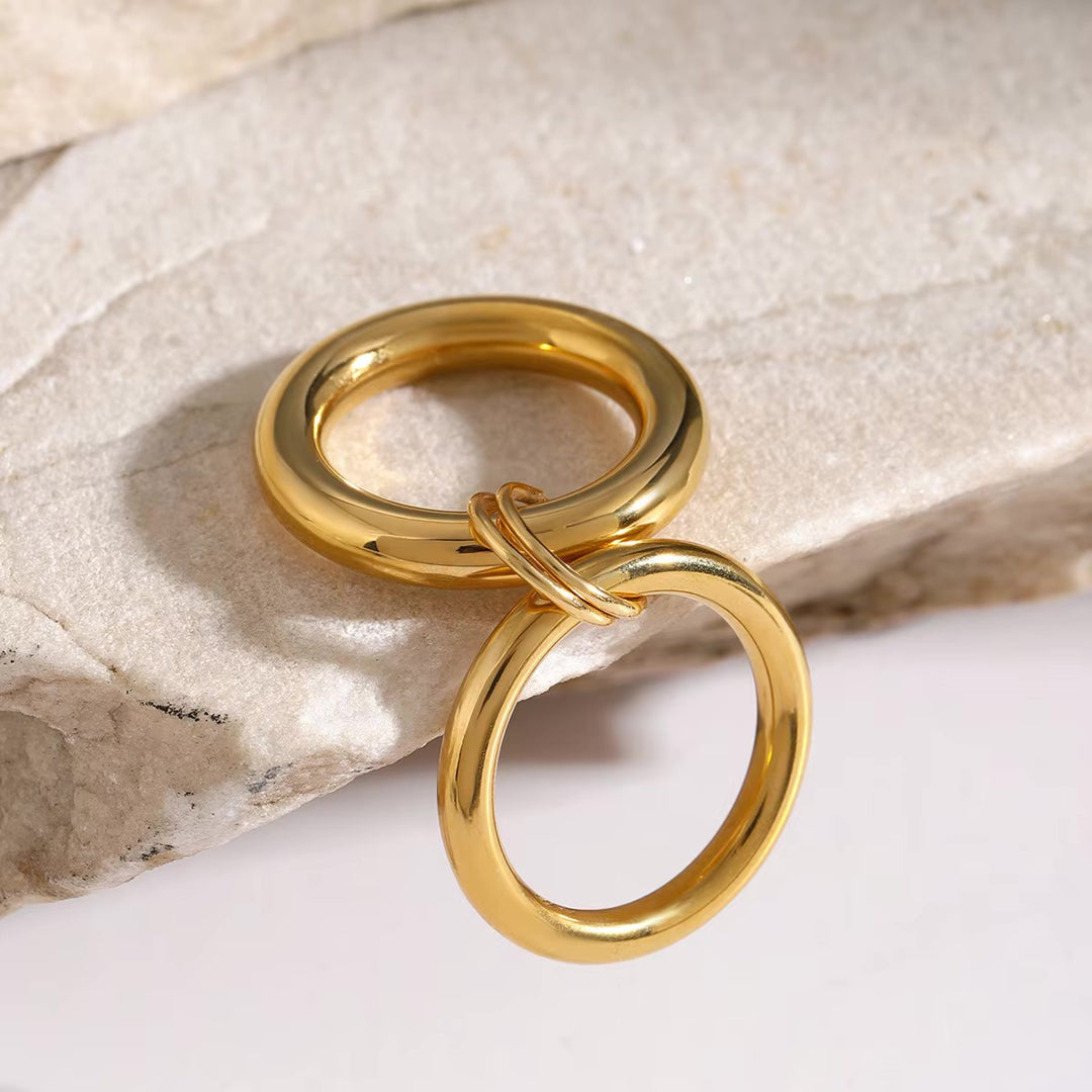 DUNE STACKED GOLD RING