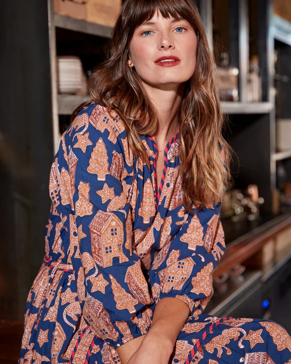 Main Street Dress in Gingerbread Party - Print Fresh