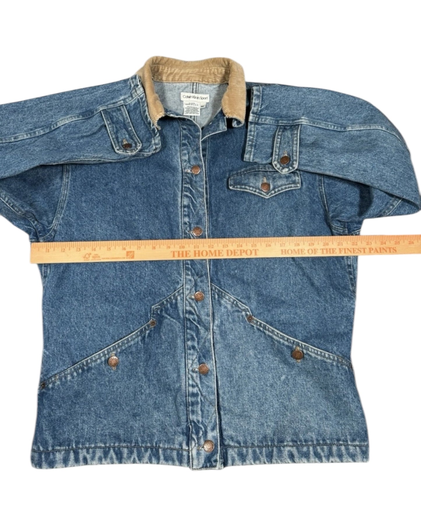 Vintage Calvin Klein Sport Denim Chore Jacket – Made in USA (90s)