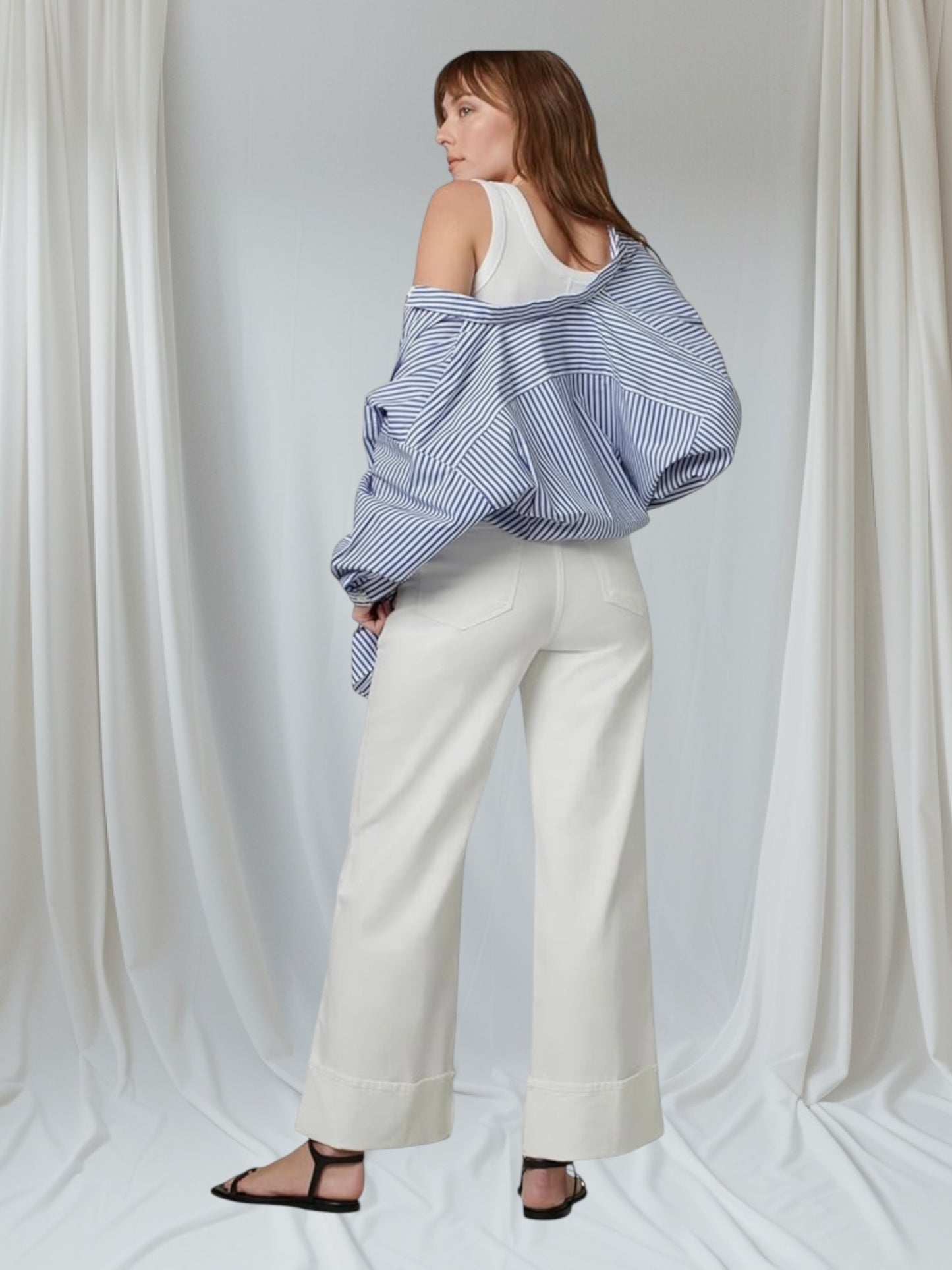 The Trixie High-Rise Wide Leg Optic White Denim Trouser - Joe’s