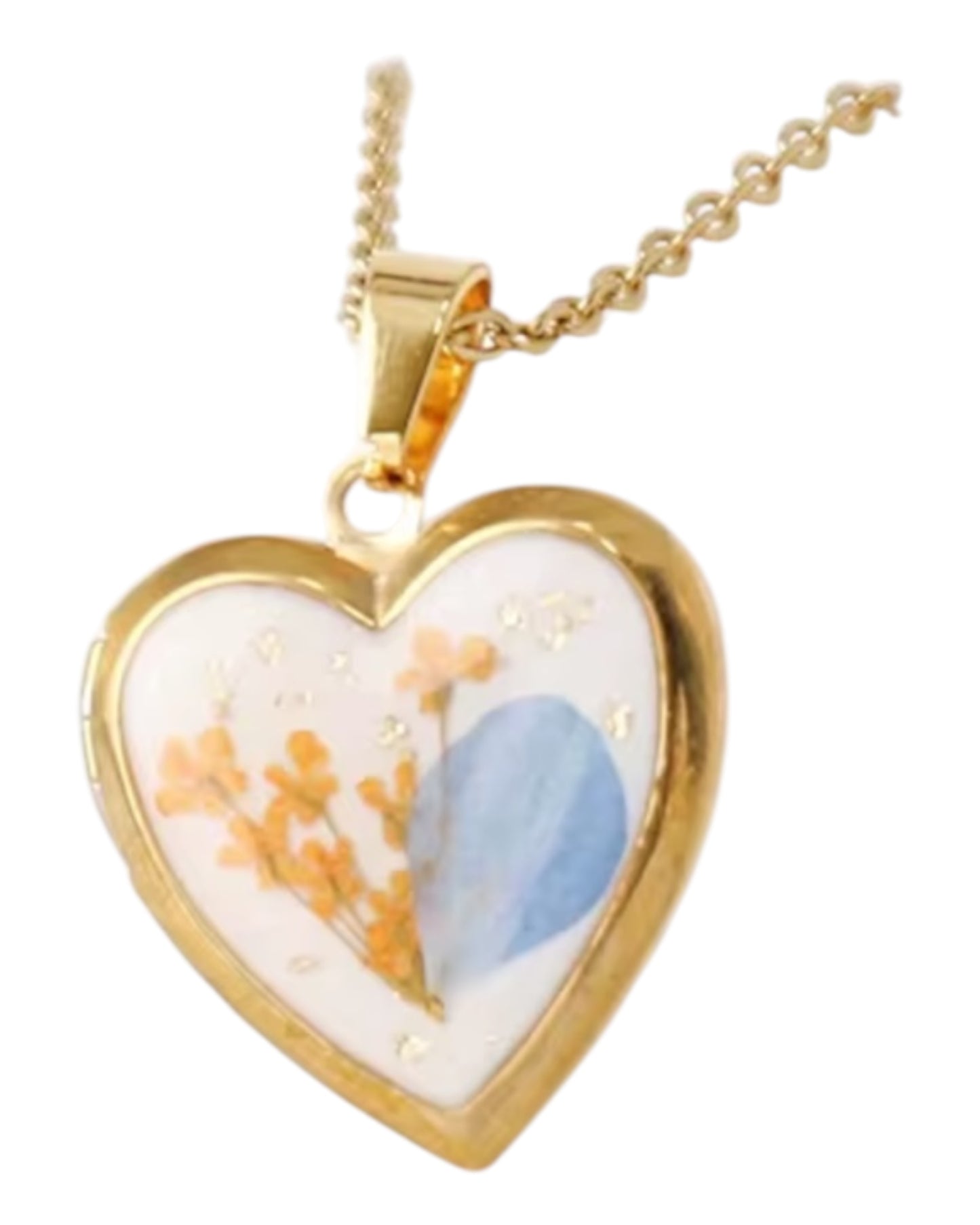 Birth Flower Heart Pendant Necklace