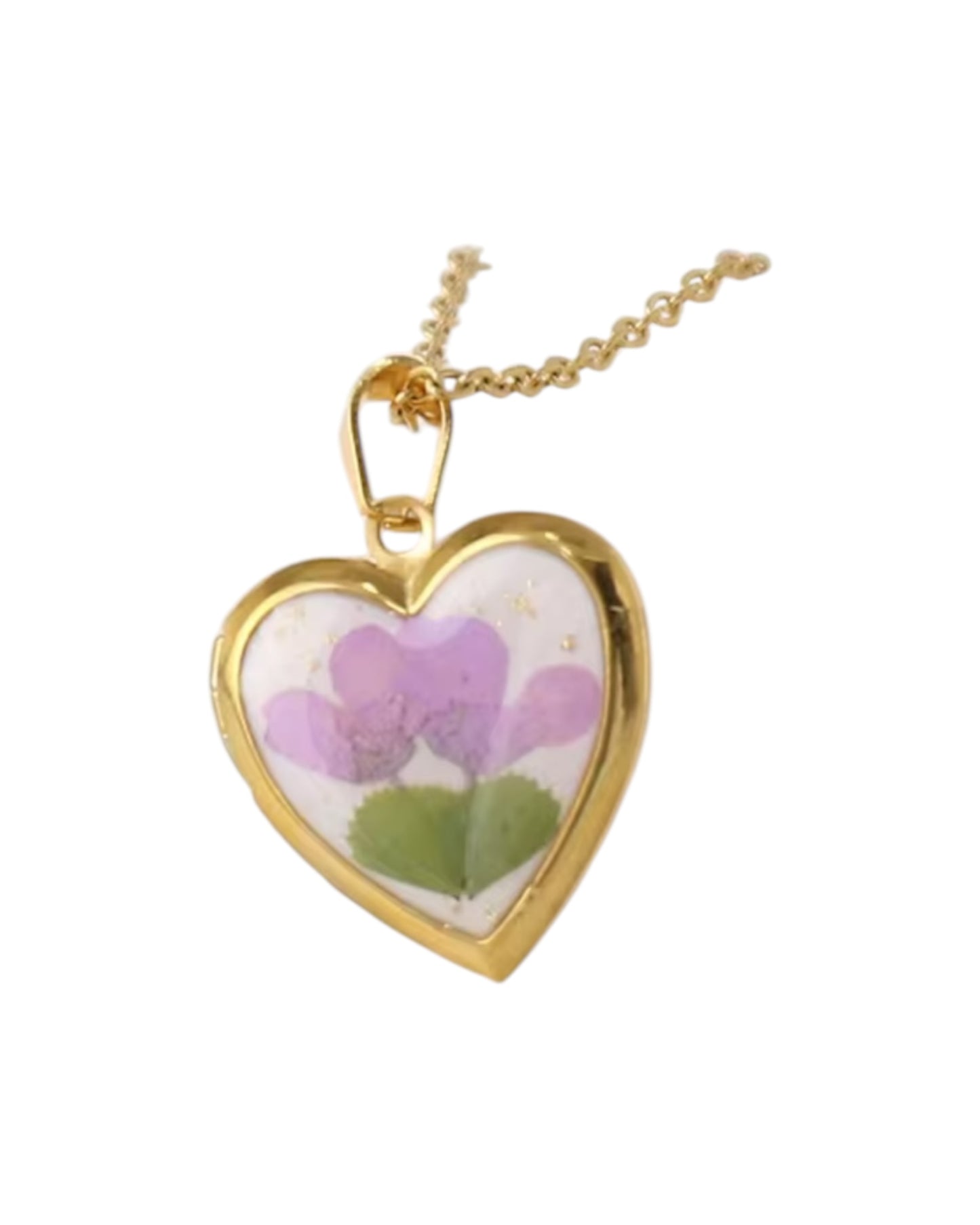 Birth Flower Heart Pendant Necklace