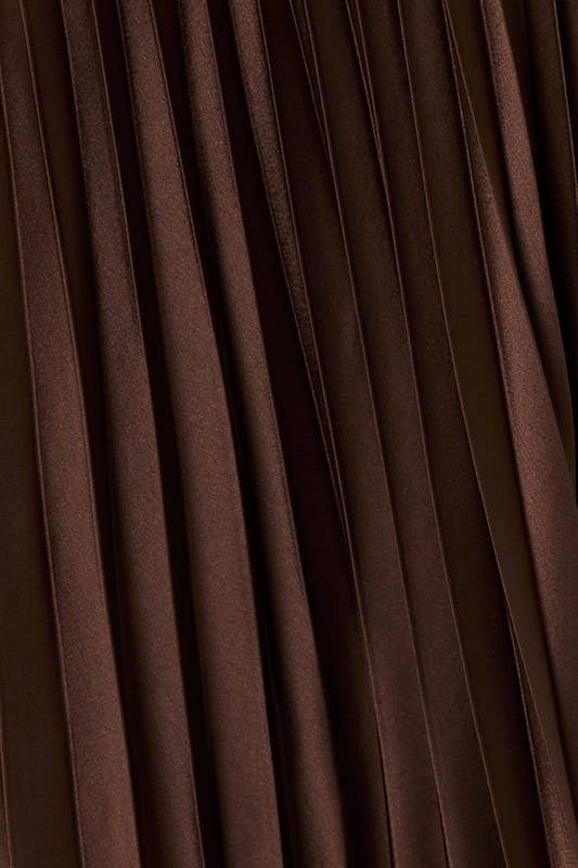 Sunburst Pleated Satin Skirt