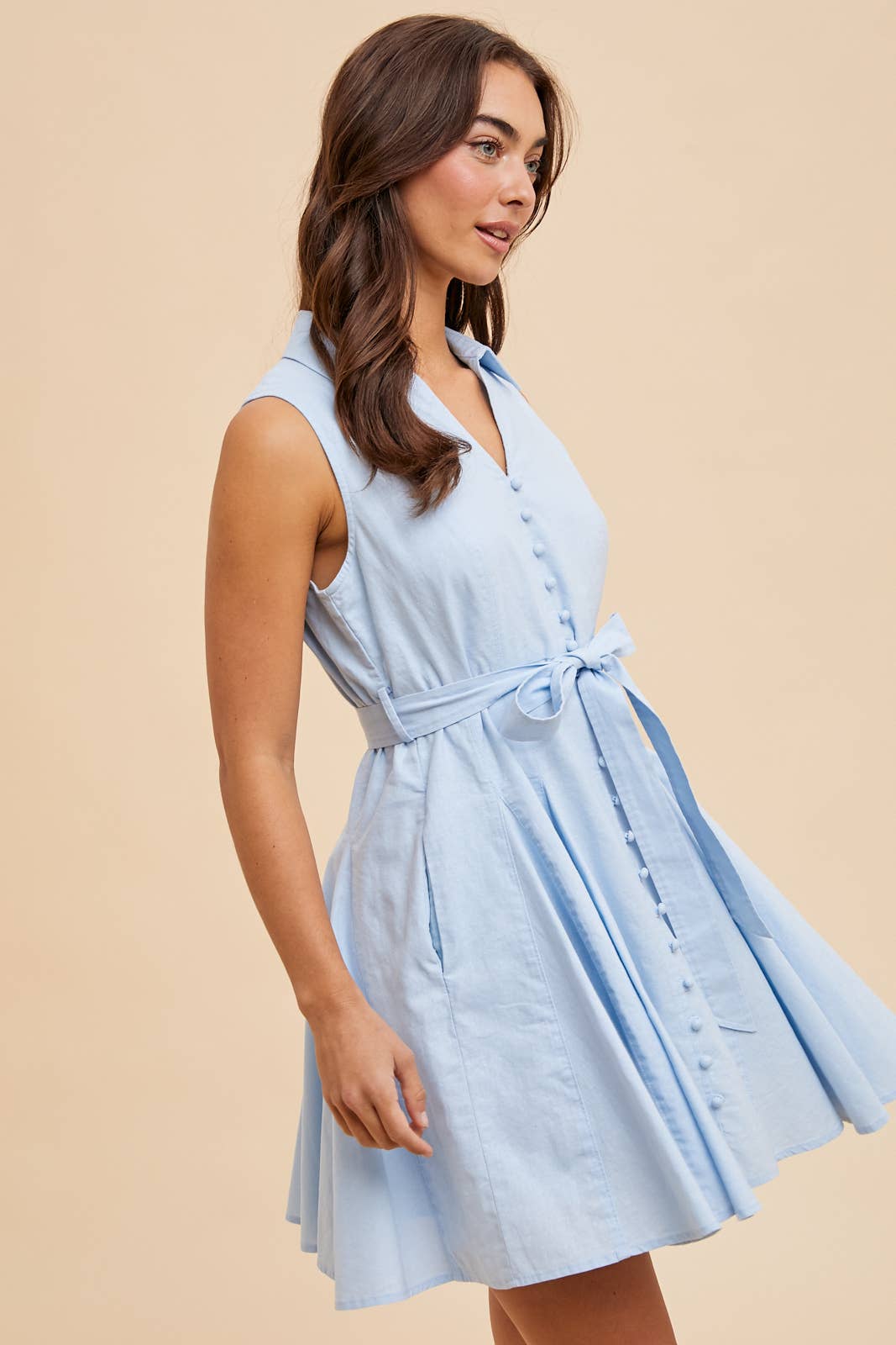 In Loom - SLEEVELESS LAPEL MINI DRESS
