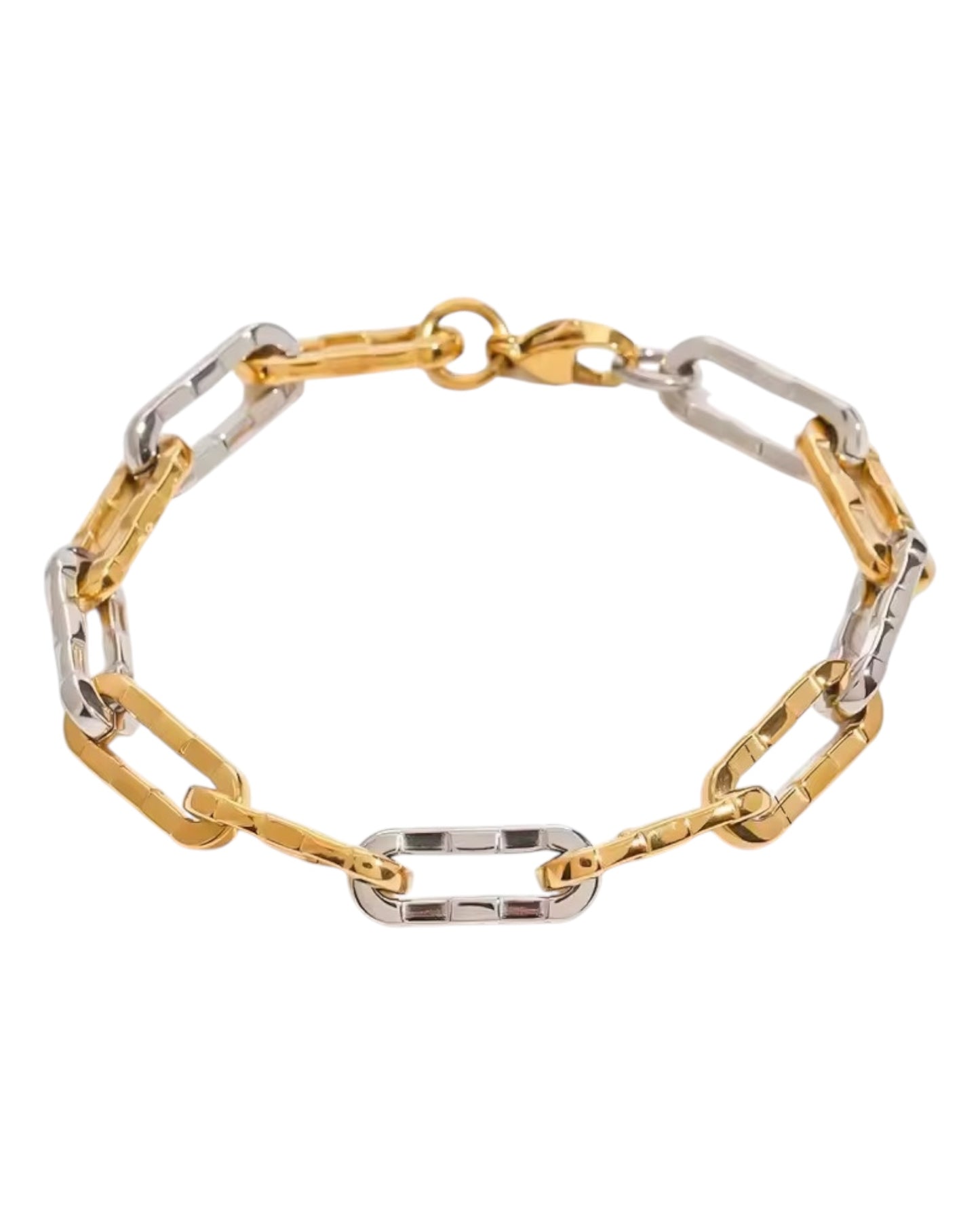 Two-Tone Power Link Bracelet Collection - 18K gold plated Waterproof/Hypoallergenic