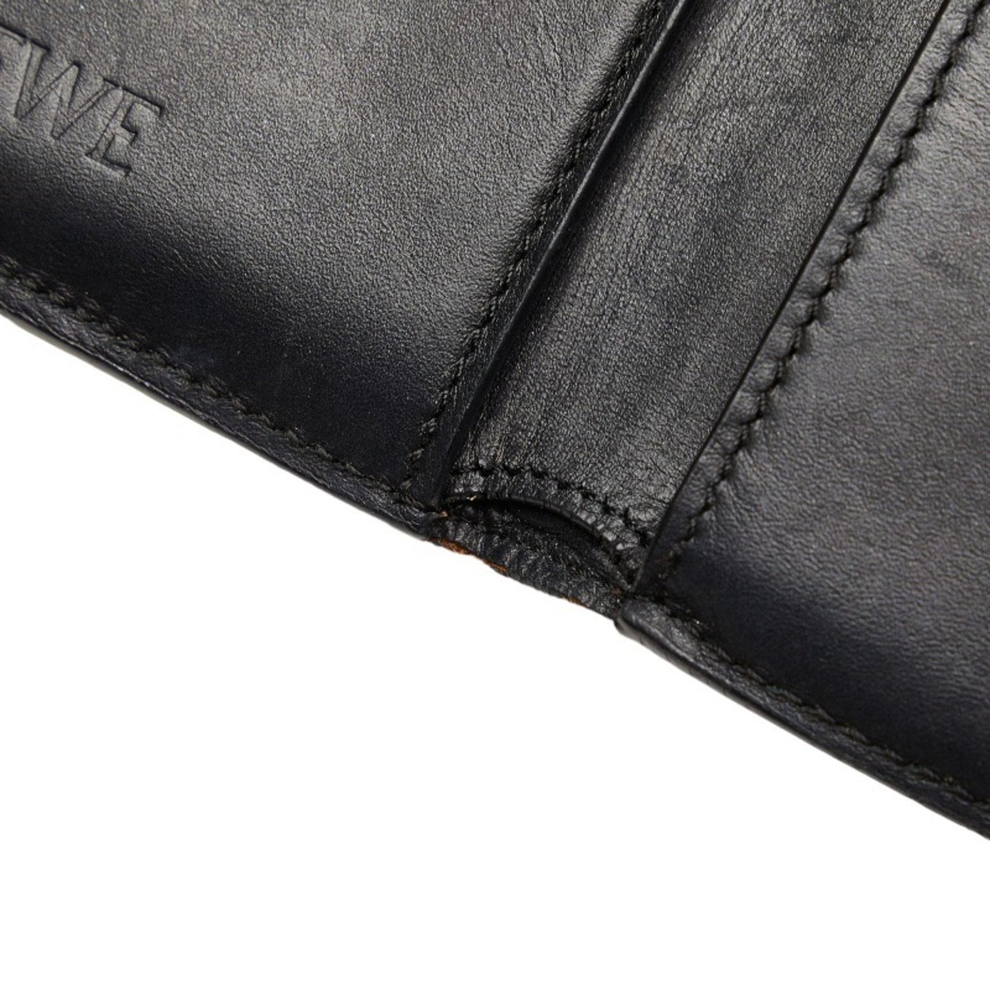 LOEWE - Anagram Trifold Wallet Brown Multicolor Leather