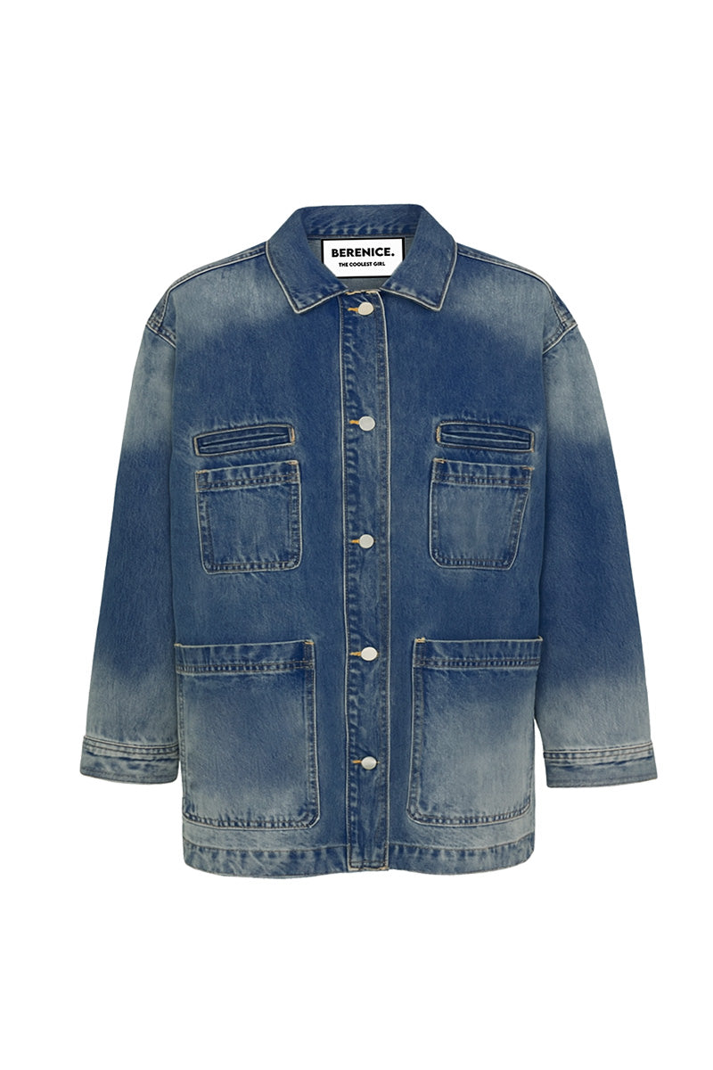VESTE EN JEAN AVEC FRANGES