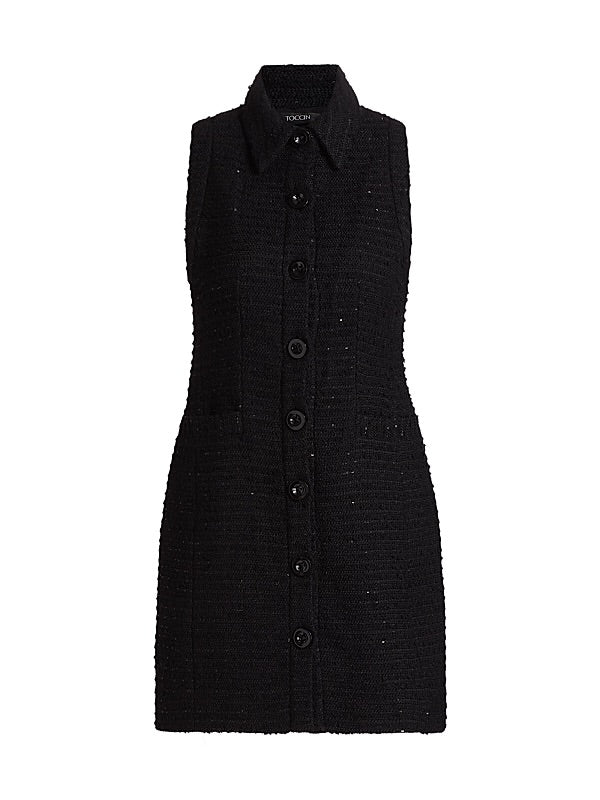 Sophia Button-Front Tailored Dress