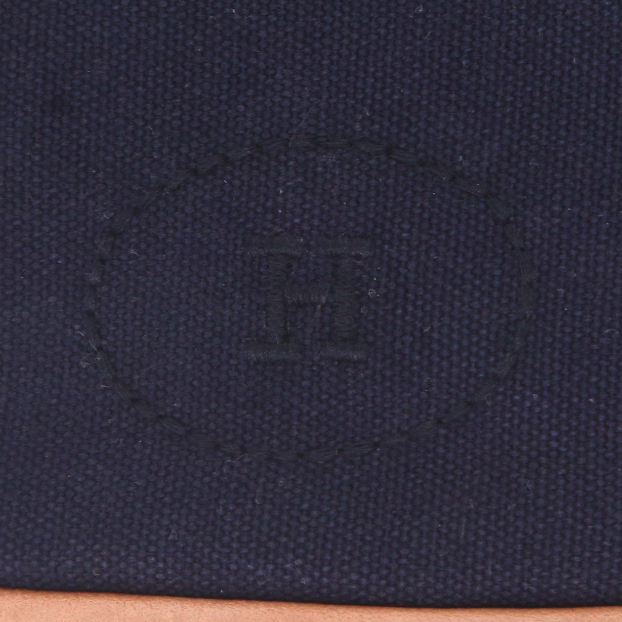 Hermès Polochon backpack in navy blue canvas and natural leather