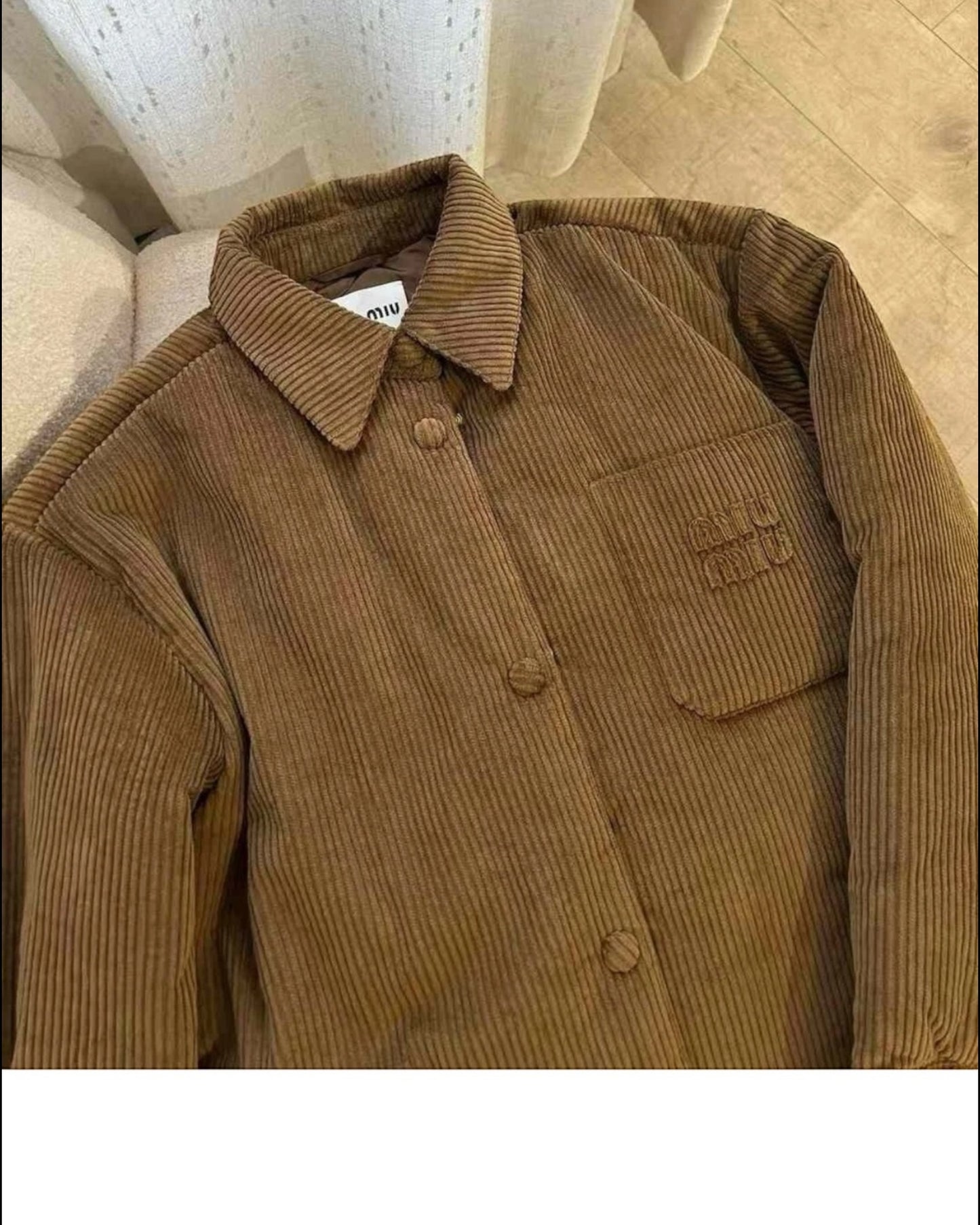 Miu Miu Corduroy Eco-Down Shirt Jacket – Size US 4