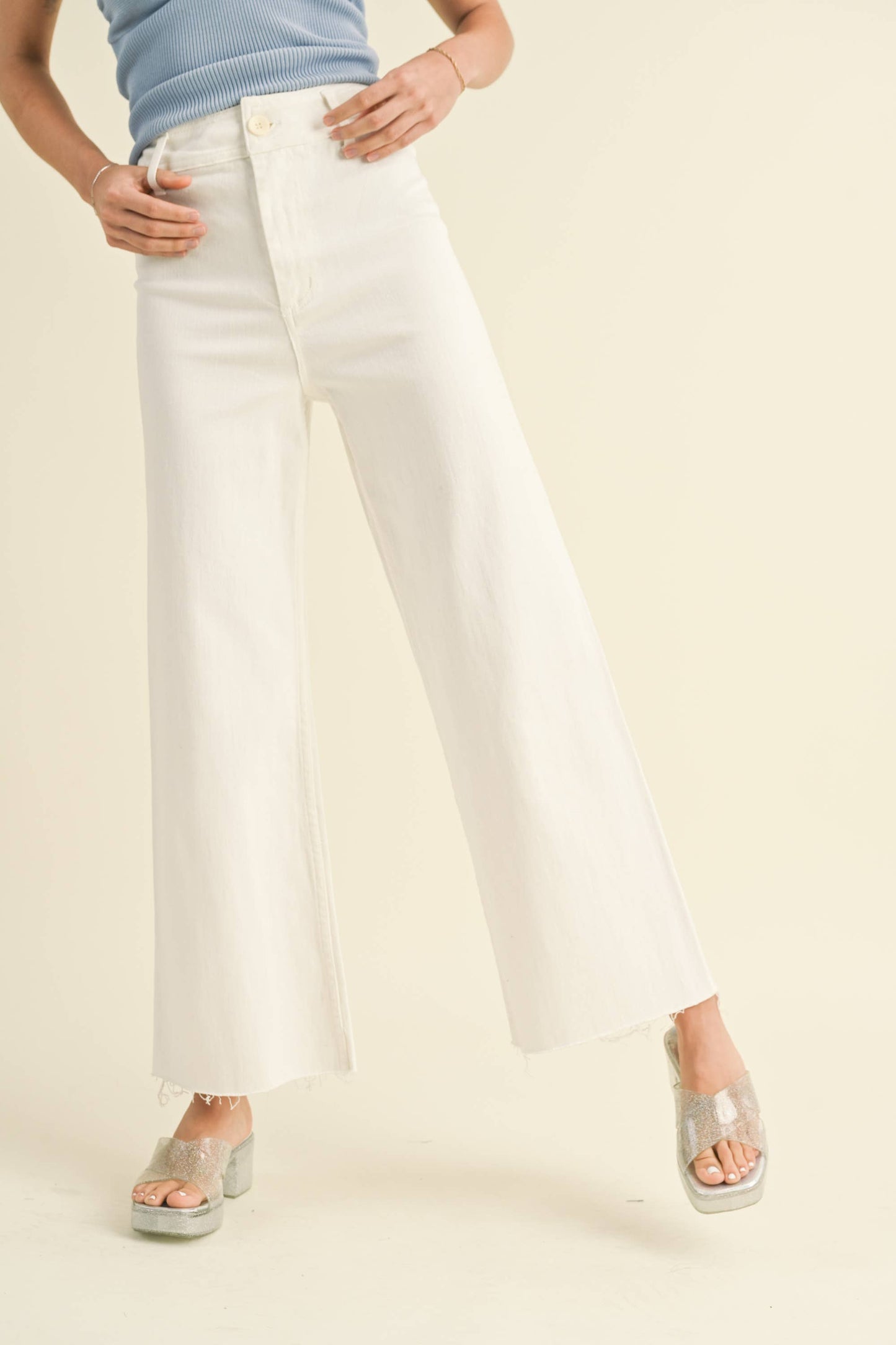 Straight Wide Leg Denim Pants - Miou Muse