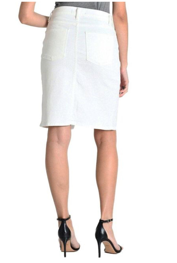 Fidelity Denim Regal White Skirt