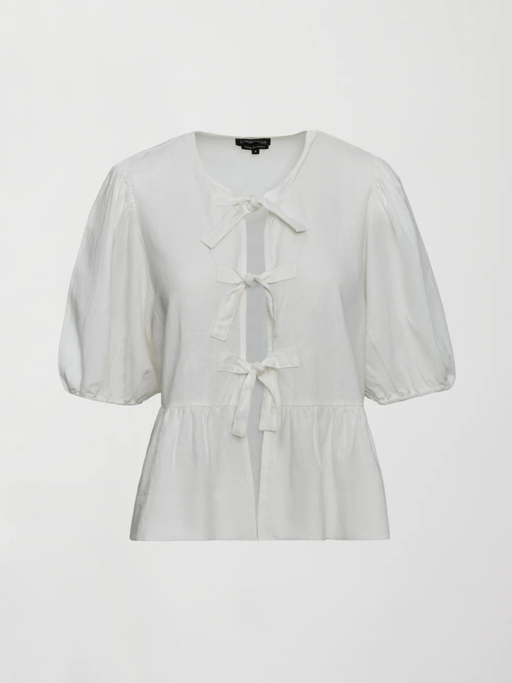 Linen Front-Tie Blouse - Mable