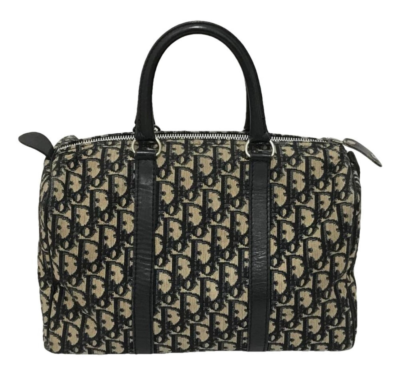 Christian Dior Trotter Mini Boston Bag Tote Bag Handbag Navy