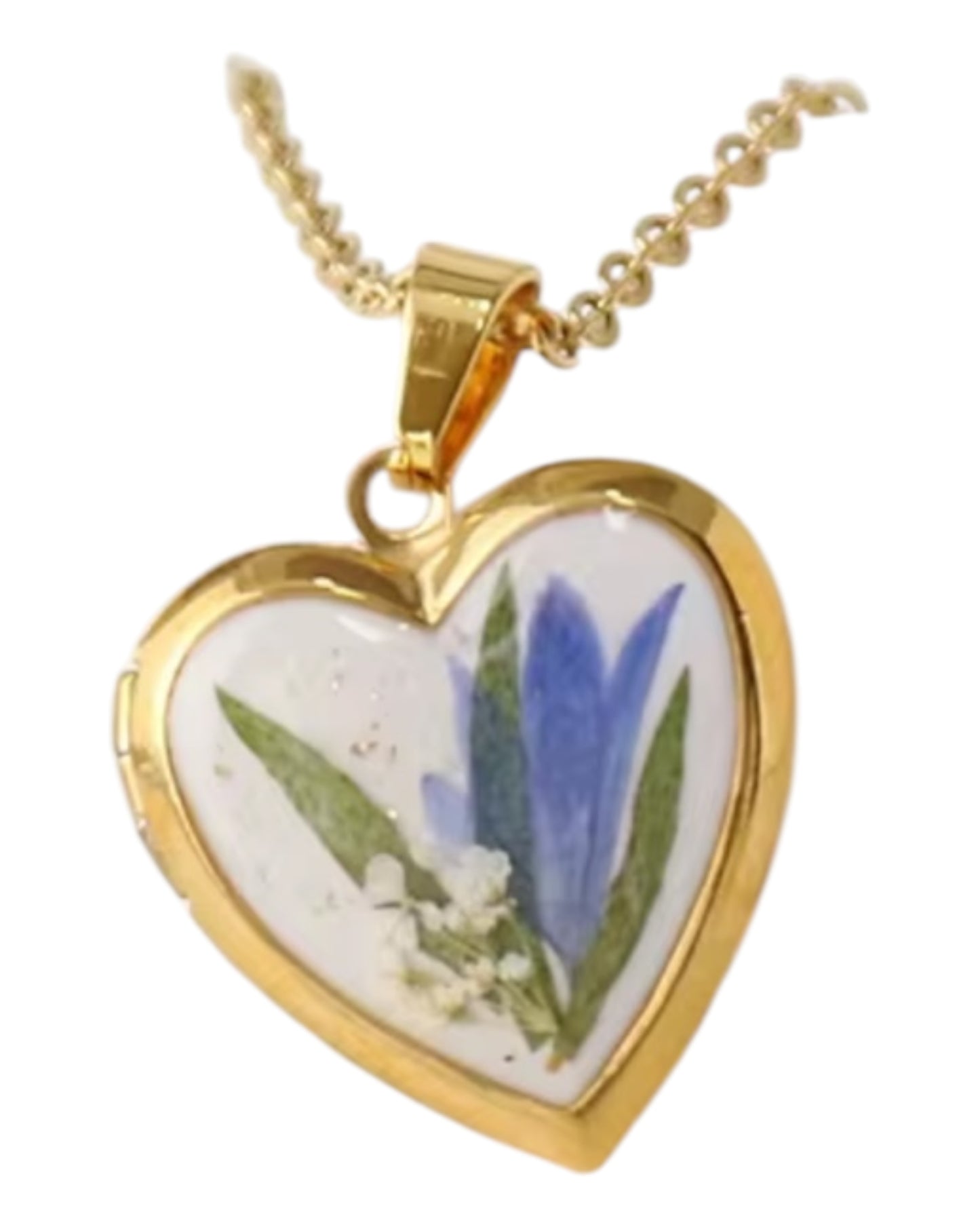 Birth Flower Heart Pendant Necklace