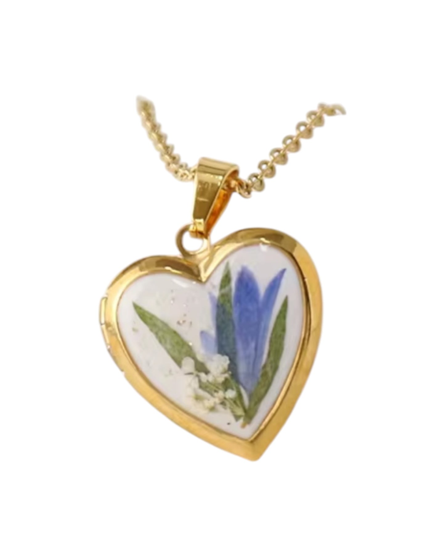 Birth Flower Heart Pendant Necklace