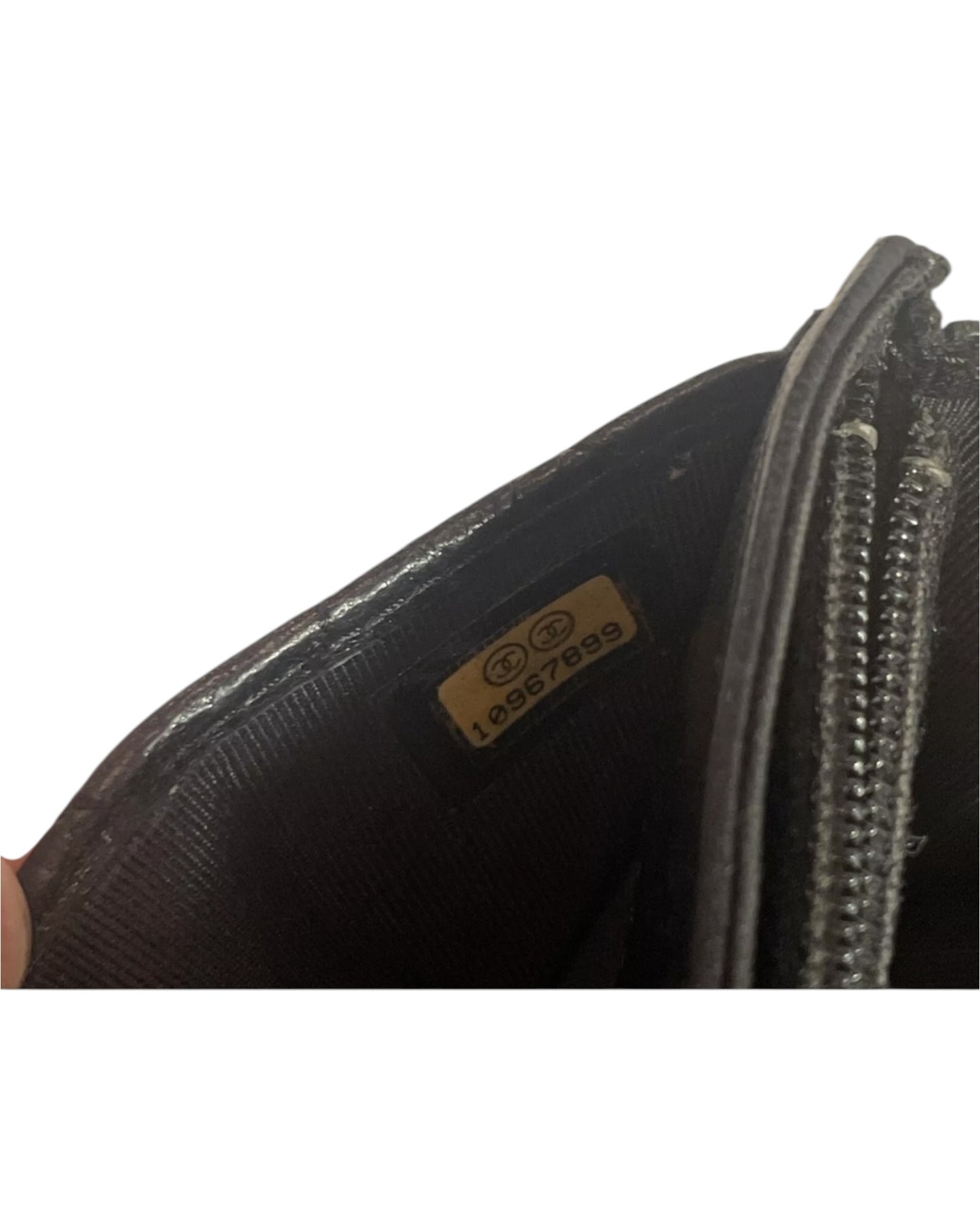 Authentic Chanel Quilted Leather Wallet on Chain – Black / Silver (Non-Chanel Chain)