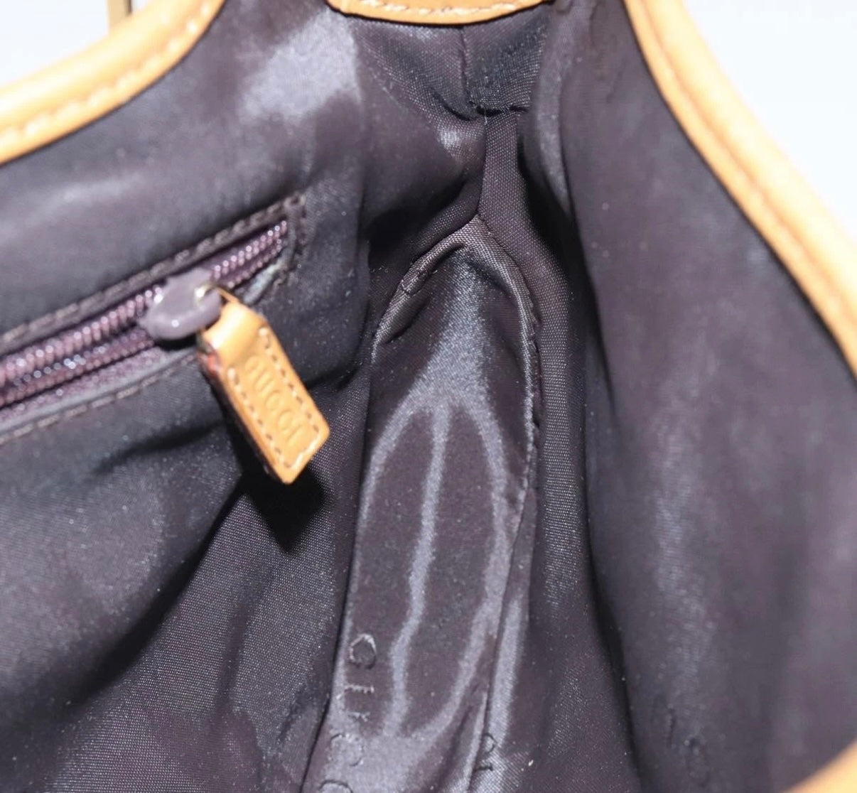 Gucci Jackie Chain Shoulder Bag – Brown Nylon & Gold Hardware