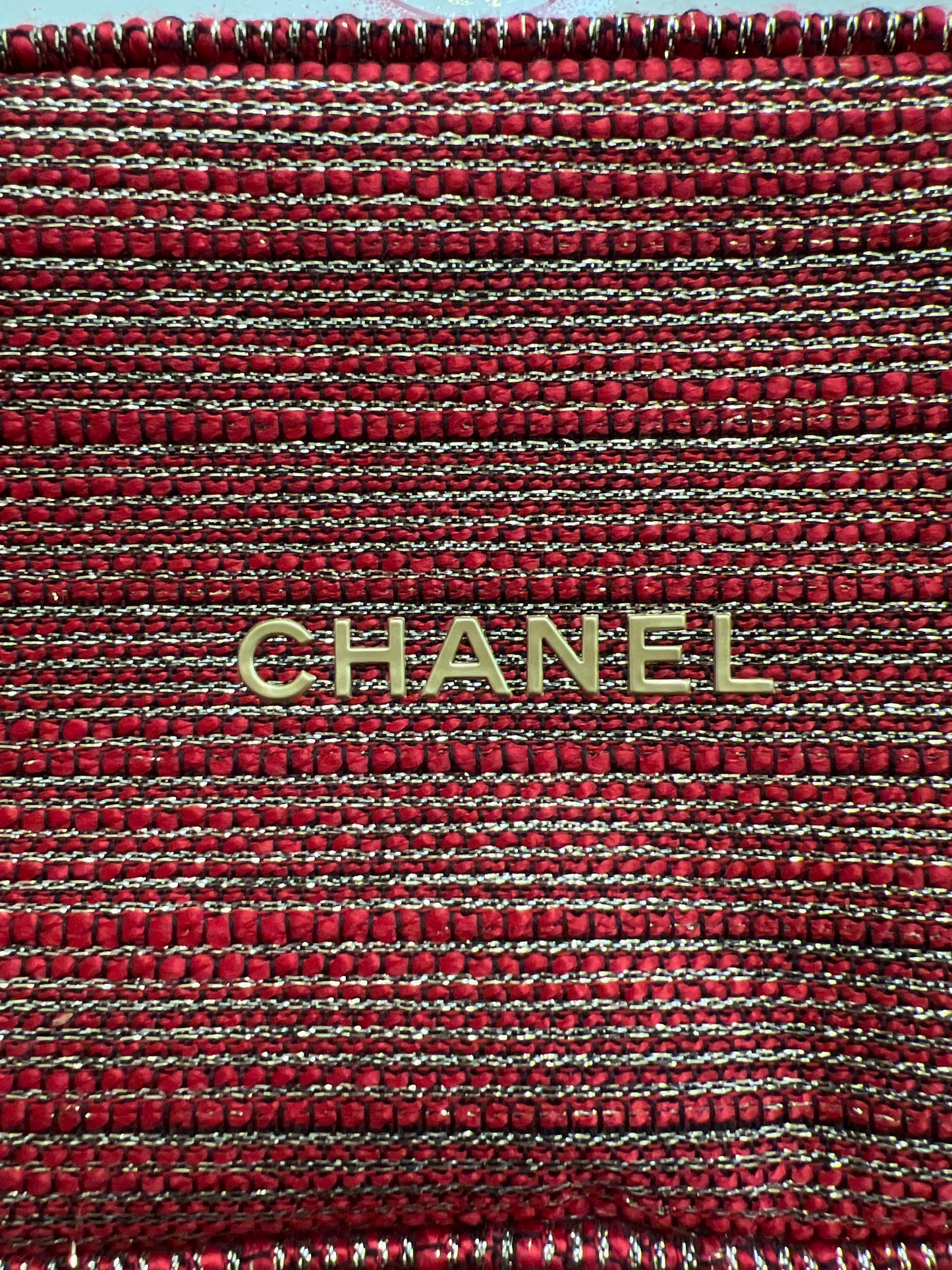 CHANEL Red Cosmetic Bag