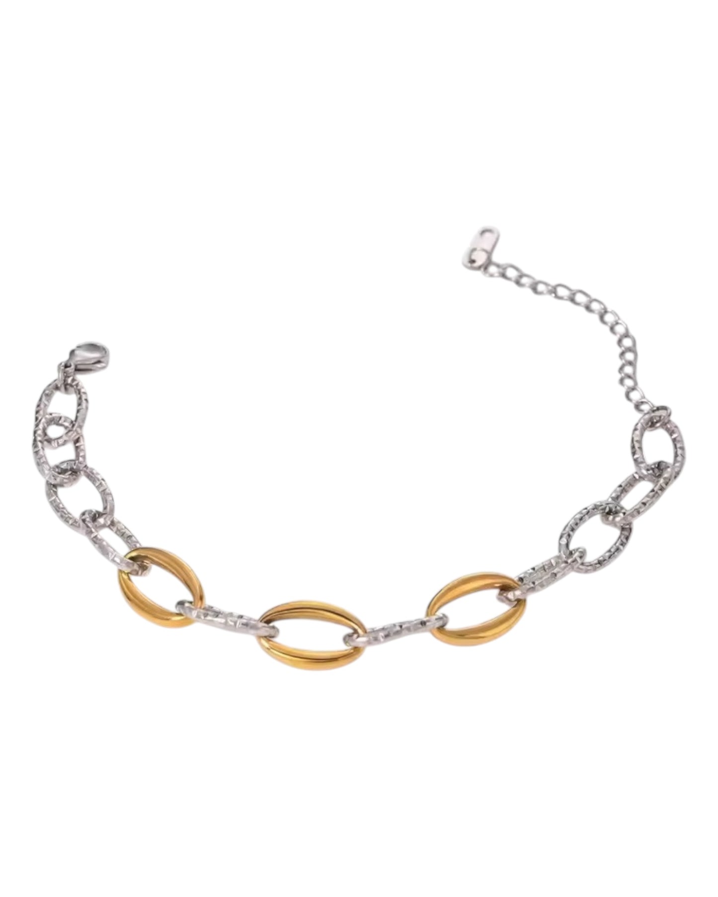 Two-Tone Power Link Bracelet Collection - 18K gold plated Waterproof/Hypoallergenic