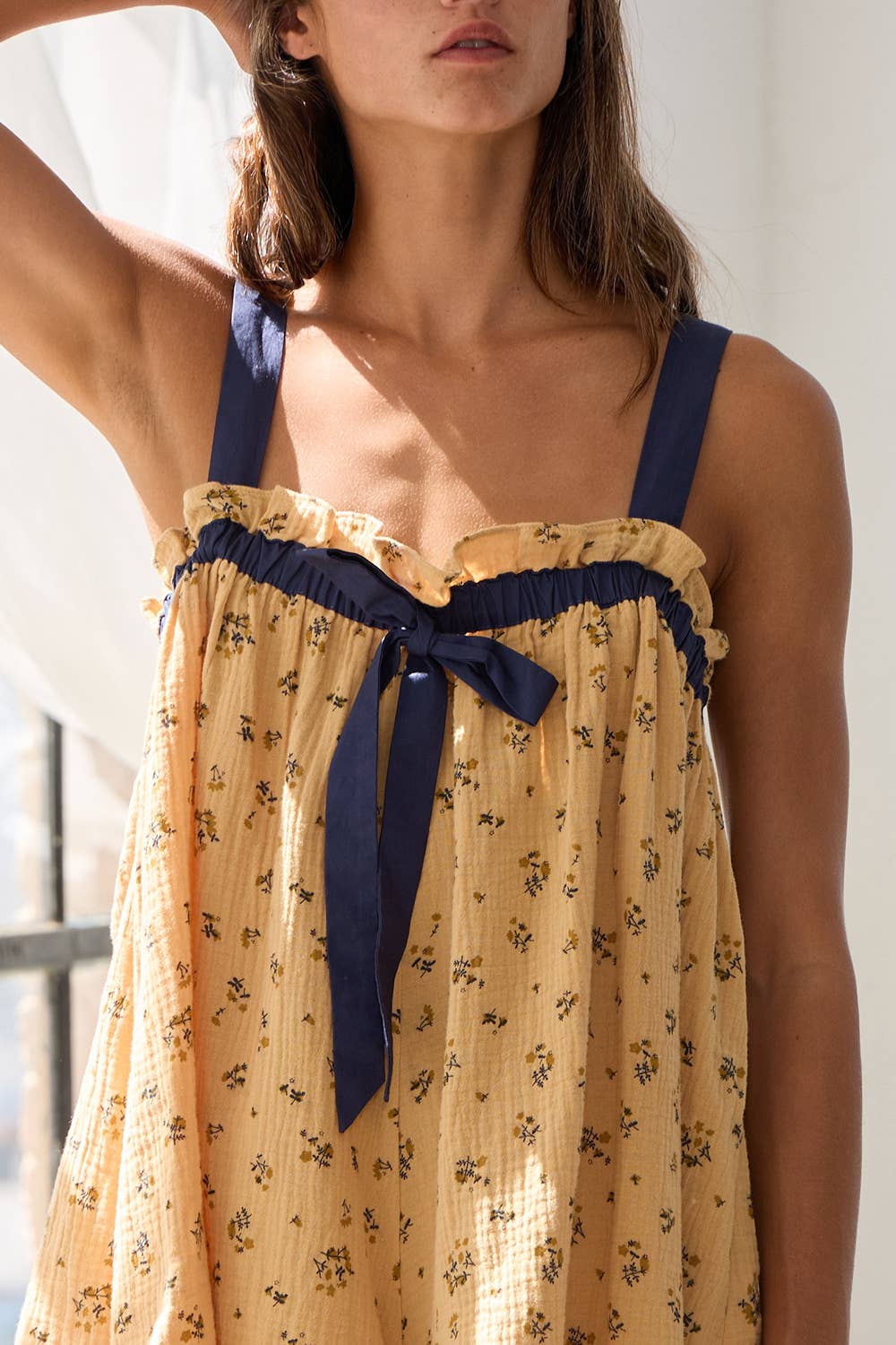 Neckline And Bow Details Floral Relaxed Romper - Bucketlist