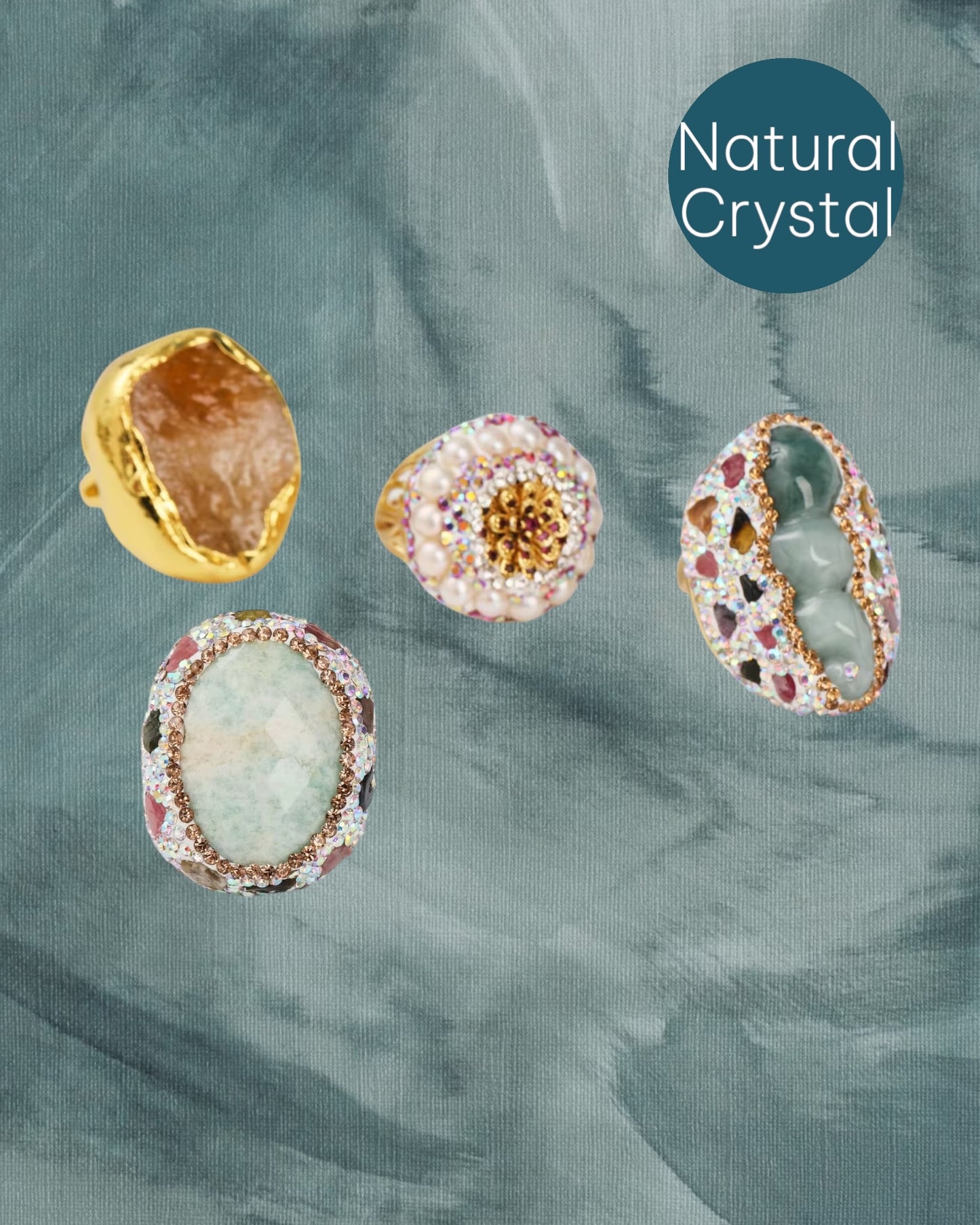 Celeste Crystal Cocktail Ring