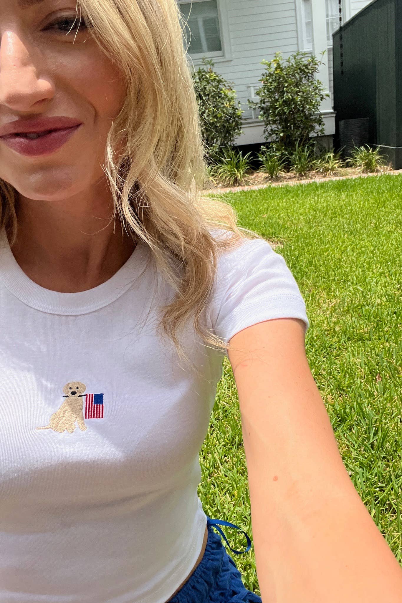 Shake Your Bon Bon - It's the Little Things Ribbed Baby Tee ~ American Flag Dog