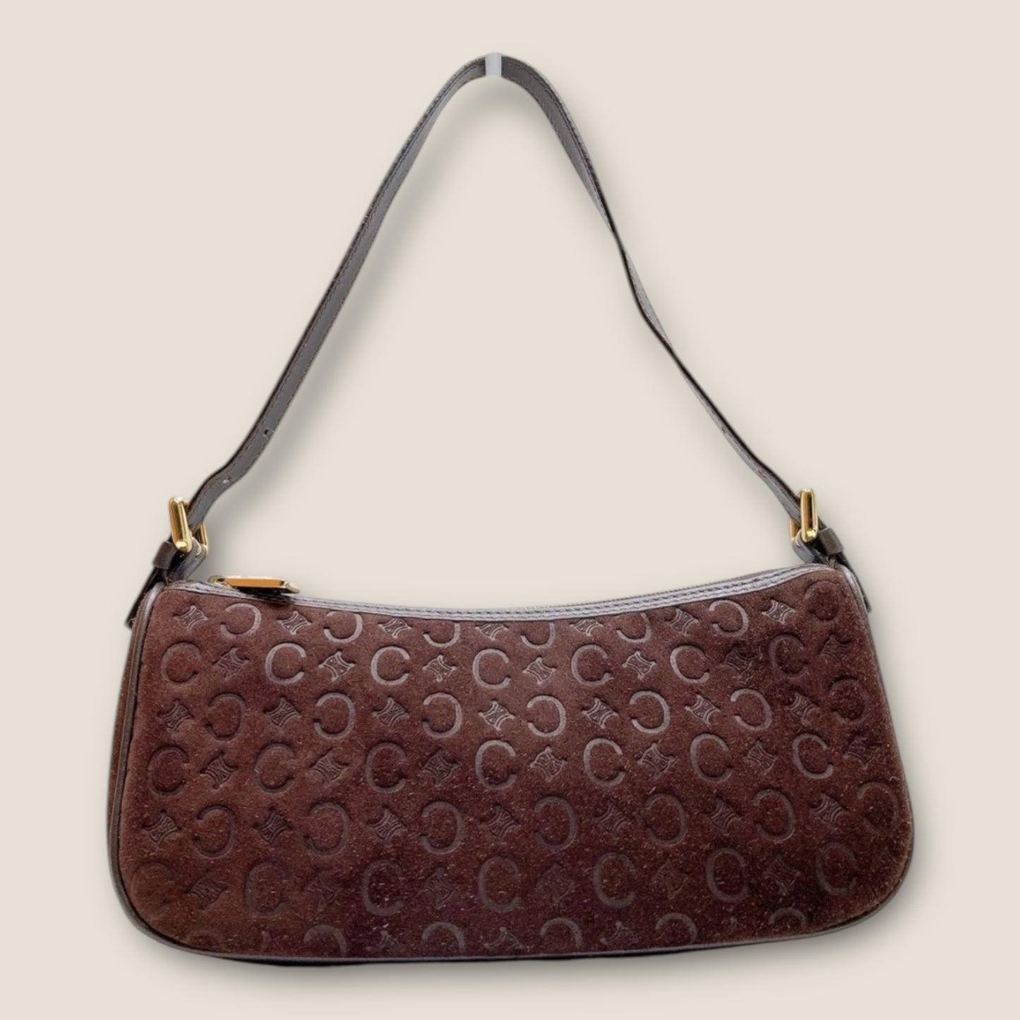 CELINE BROWN SUEDE SHOULDER BAG