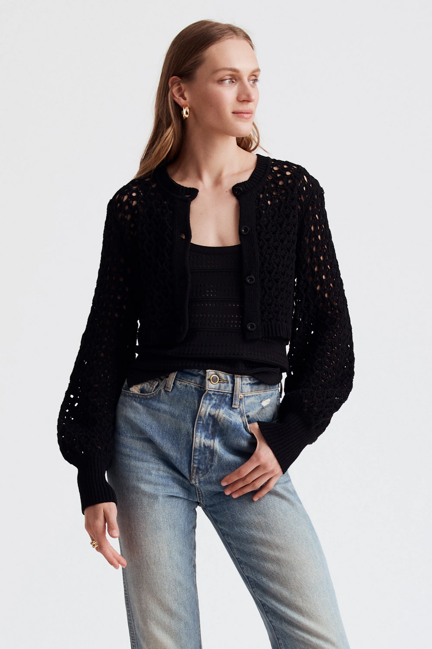 Tori Blouson Sleeve Cardigan Toccin