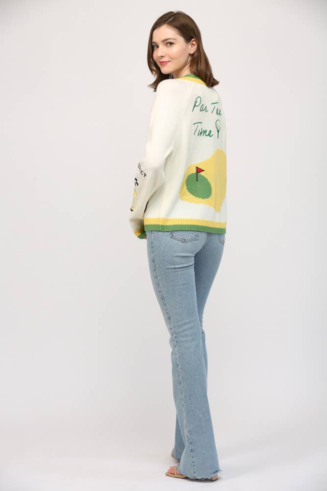 FATE - GOLF EMBROIDERED PATCH CARDIGAN LW2119