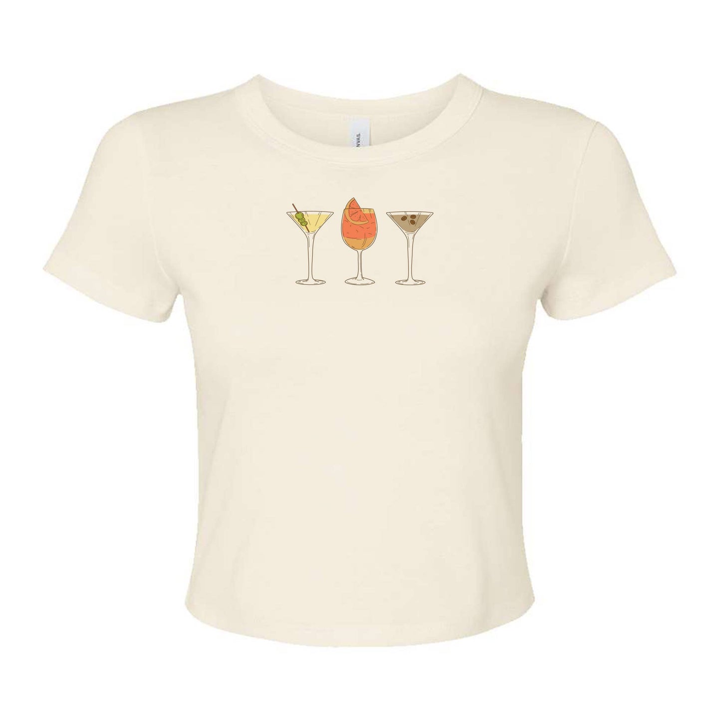 Favorite Cocktails Micro Rib Baby Tee - Femfetti