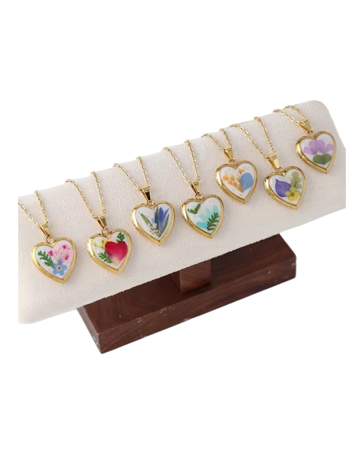 Birth Flower Heart Pendant Necklace