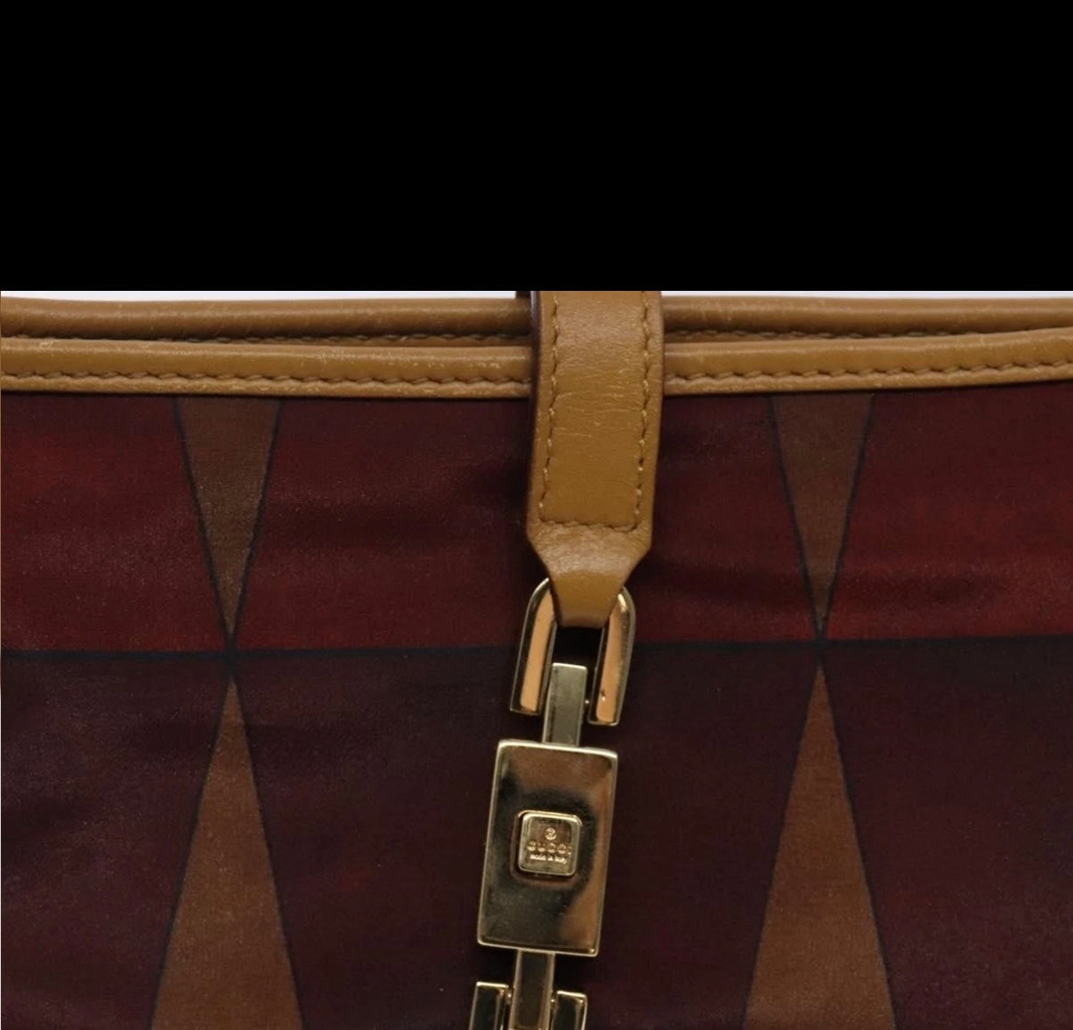 Gucci Jackie Chain Shoulder Bag – Brown Nylon & Gold Hardware