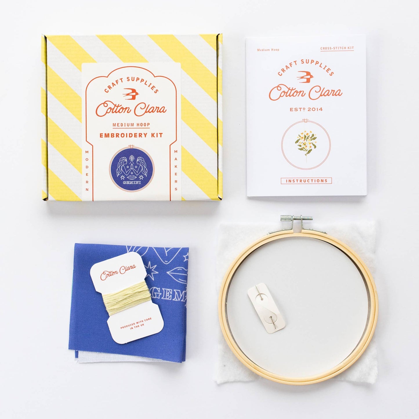 Cotton Clara Craft Kits & Supplies - Gemini Embroidery Hoop Kit