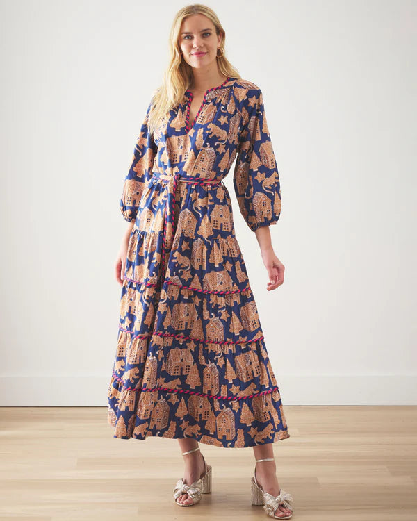 Main Street Dress in Gingerbread Party - Print Fresh
