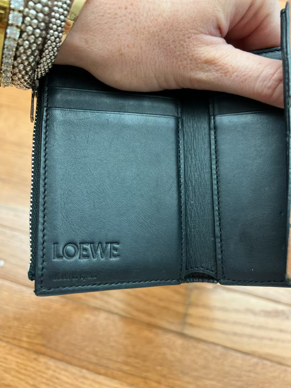 LOEWE - Anagram Trifold Wallet Brown Multicolor Leather