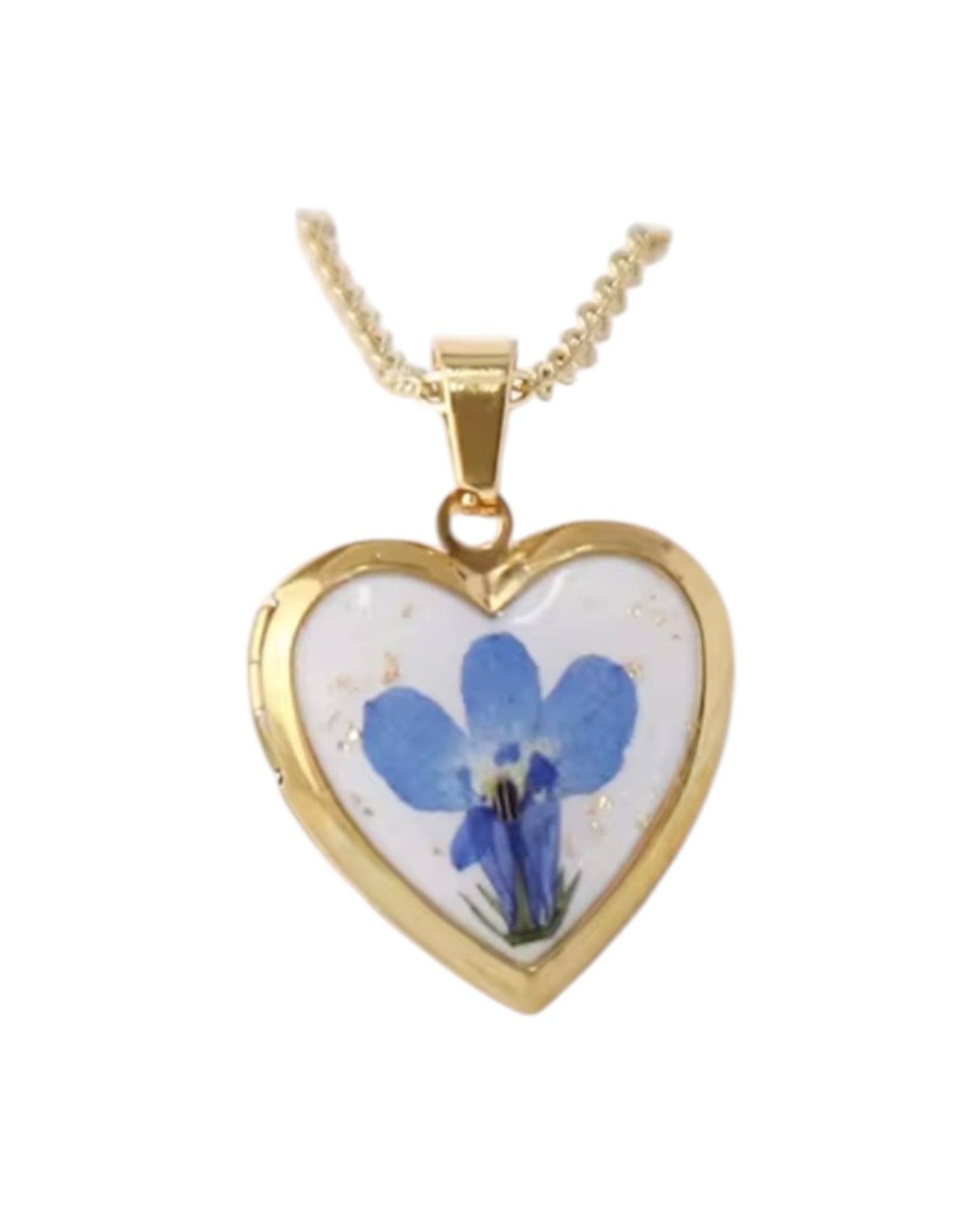 Birth Flower Heart Pendant Necklace
