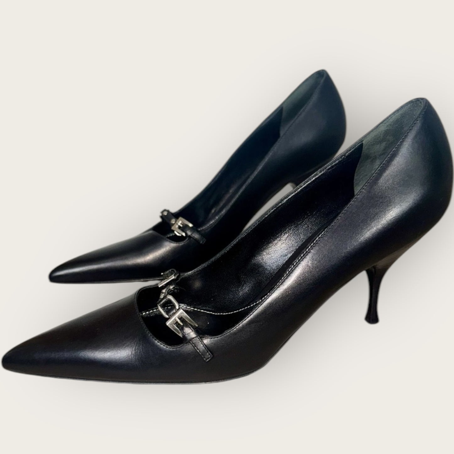 Vintage Prada Milano Leather Buckle Pumps – Size 40 (10 US)