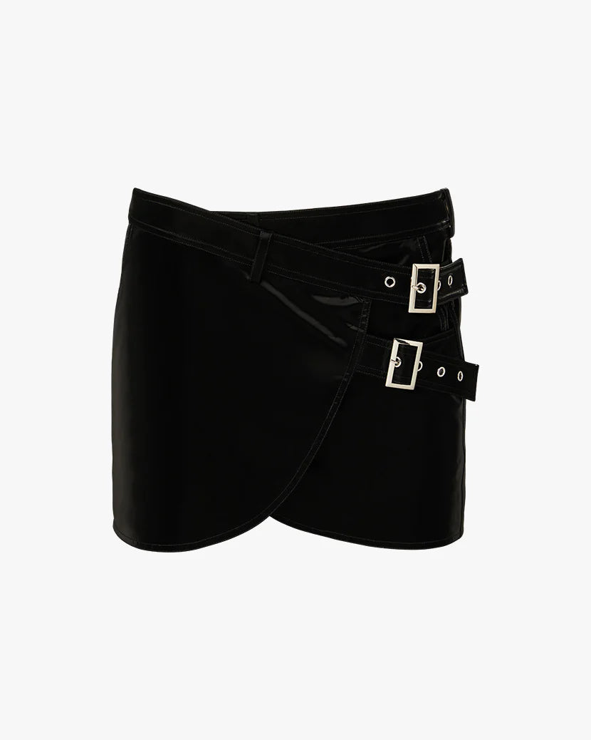 Velvet Buckle Wrap Skirt - WeWoreWhat