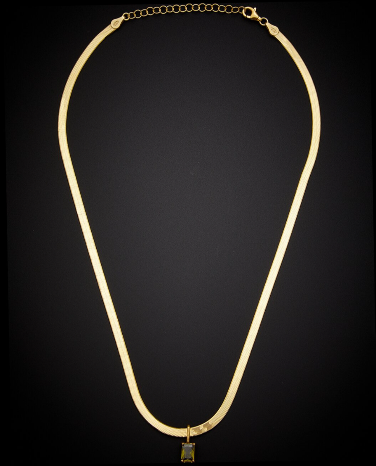18K Italian Gold Over Silver 1.00ct. tw. Birthstone
Herringbone Necklace