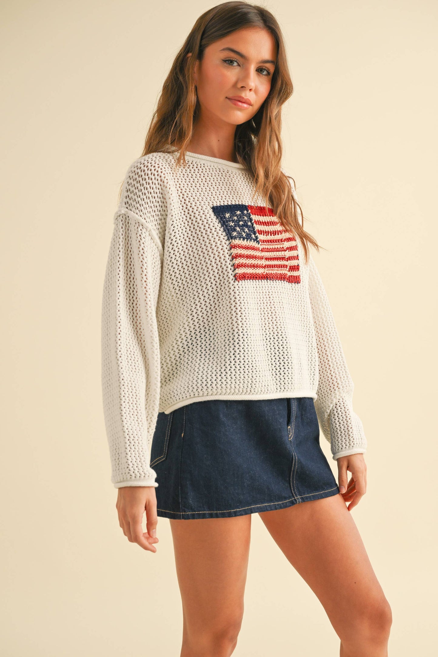 FLAG KNITTED SWEATER TOP