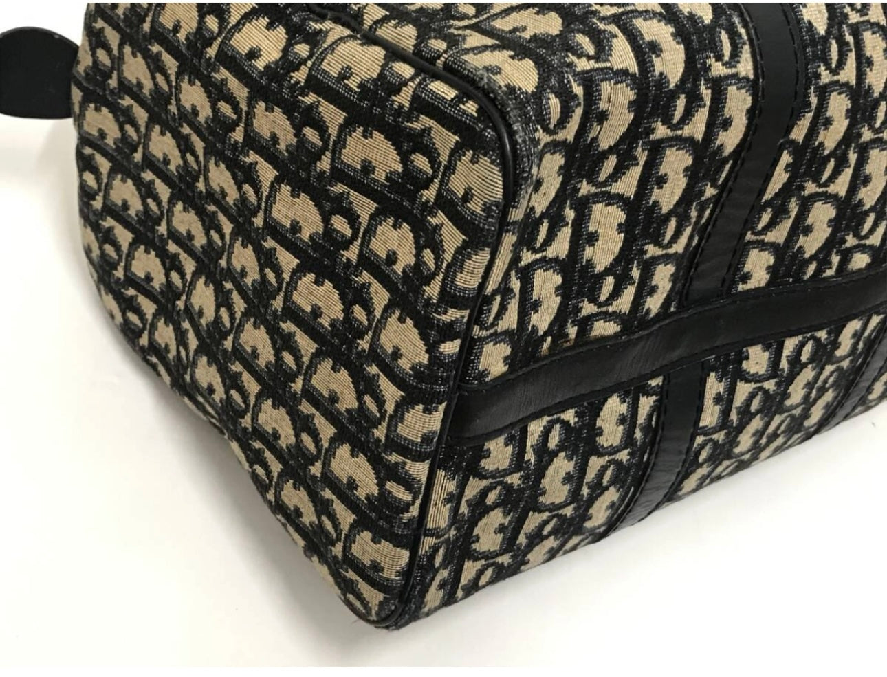 Christian Dior Trotter Mini Boston Bag Tote Bag Handbag Navy