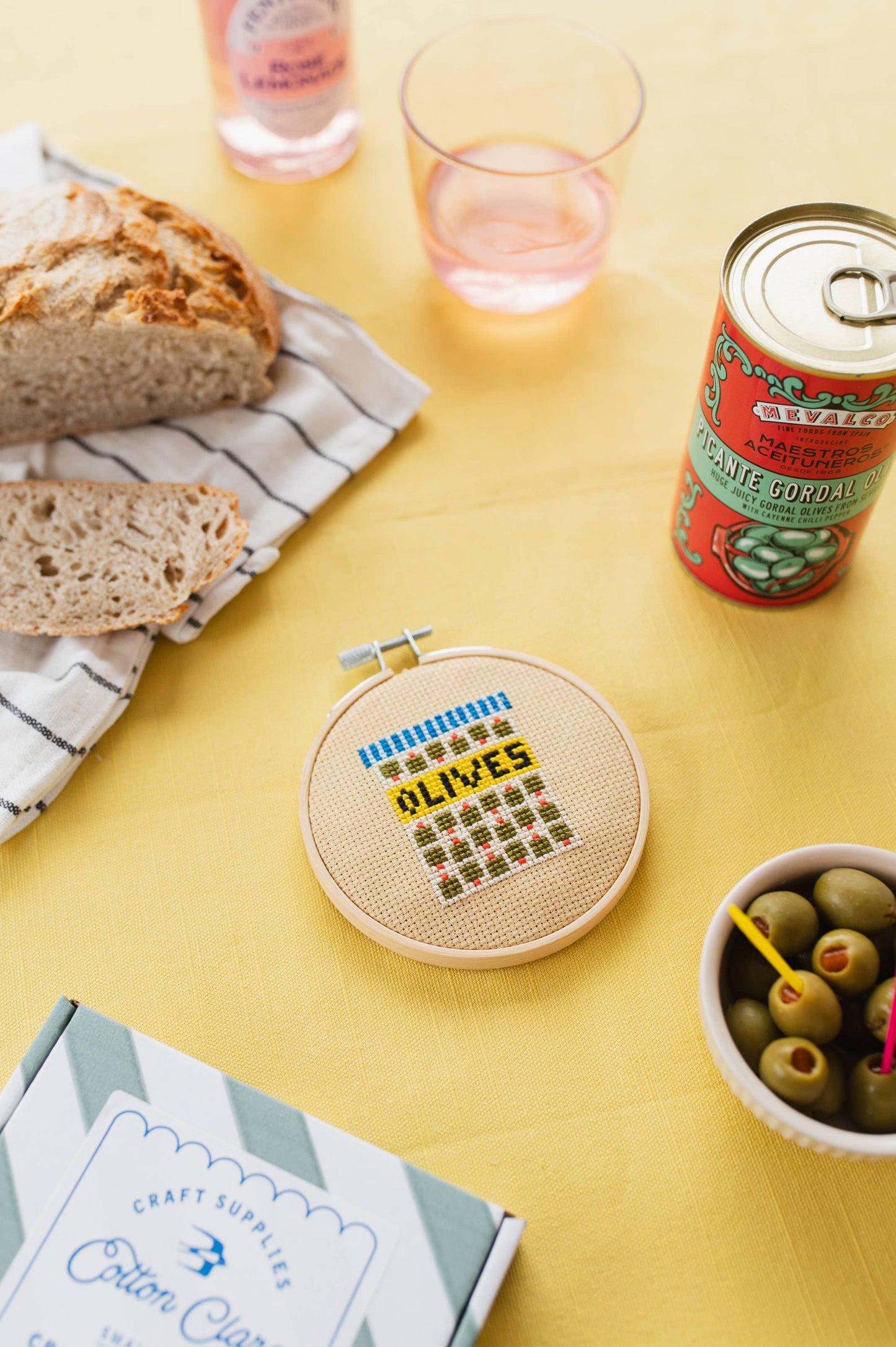 Cotton Clara Craft Kits & Supplies - Olives Cross Stitch Kit